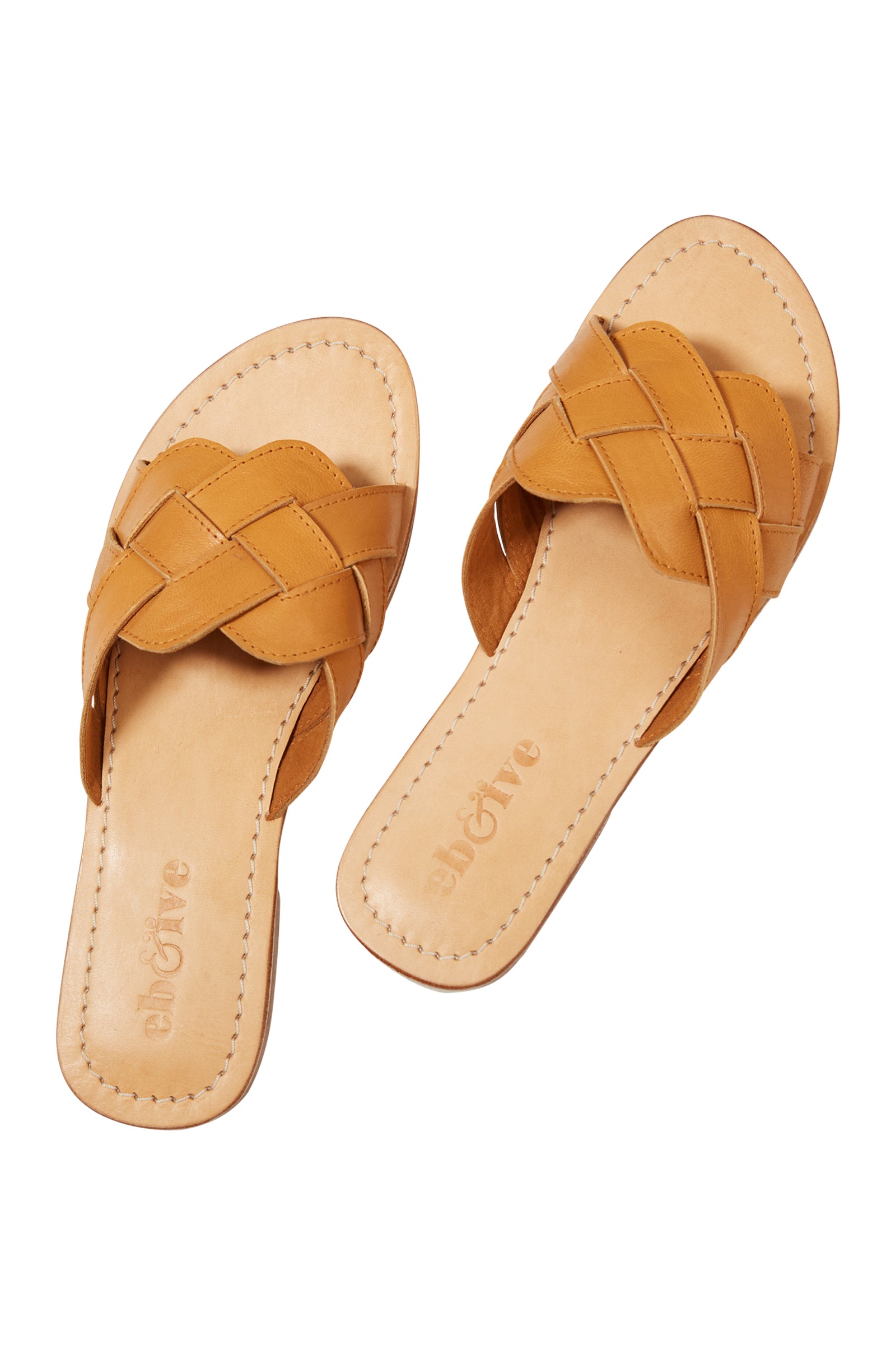 Womens tan best sale slide sandals