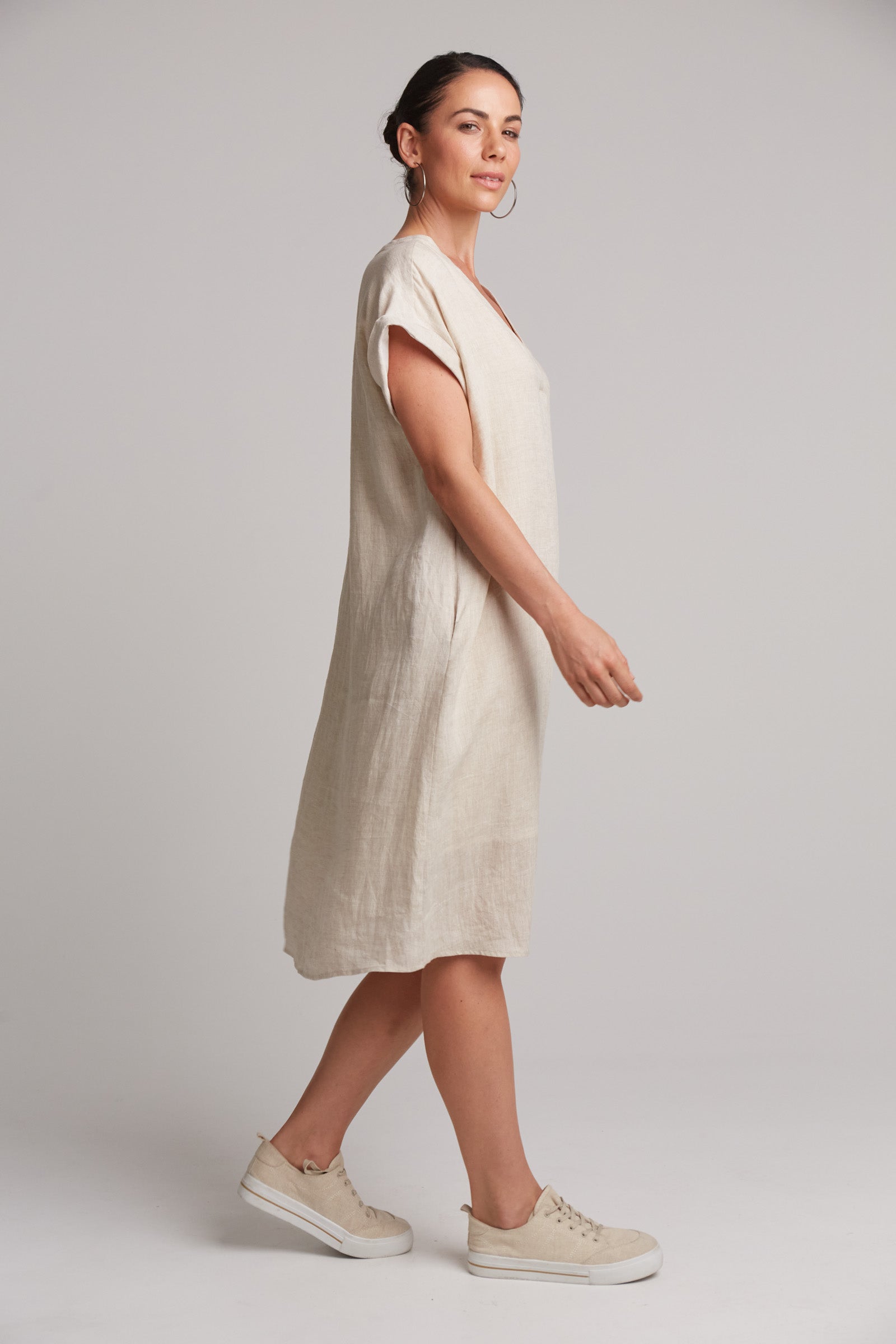 Studio Dress - Tusk - eb&ive Clothing - Dress Mid Linen