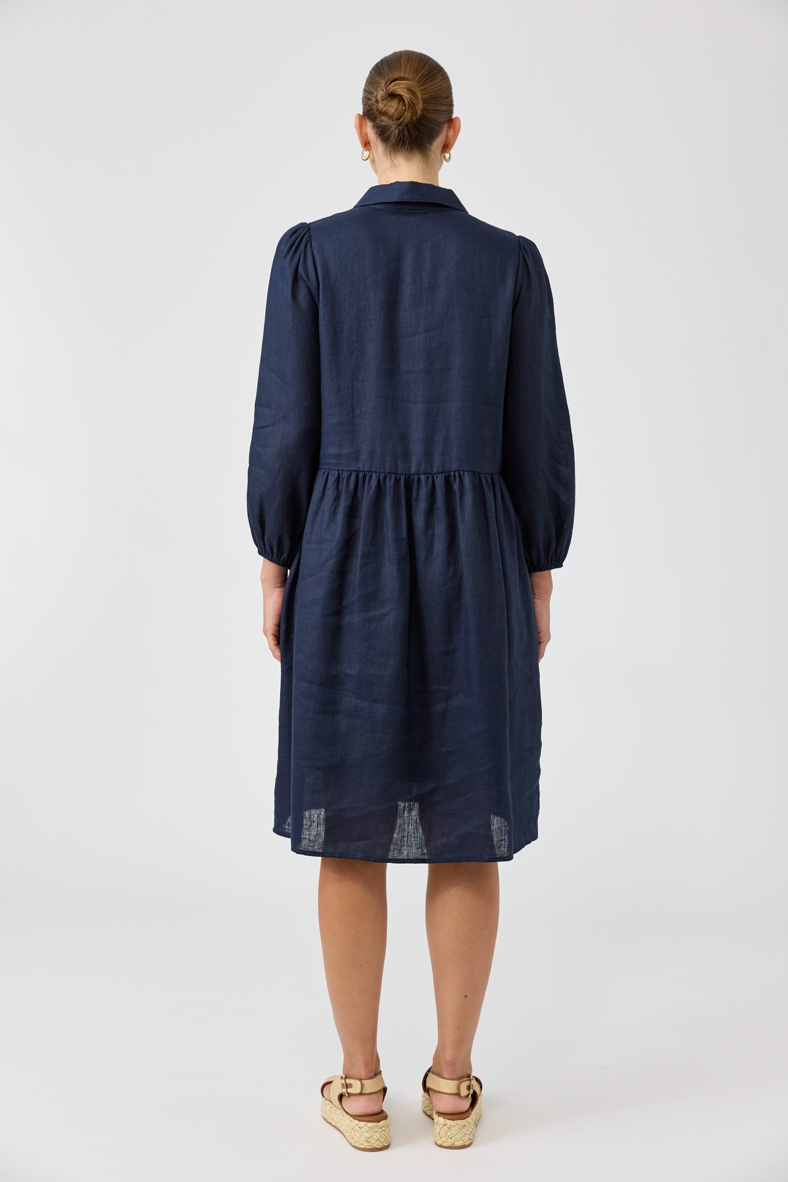 Studio Midi Shirt Dress - Navy