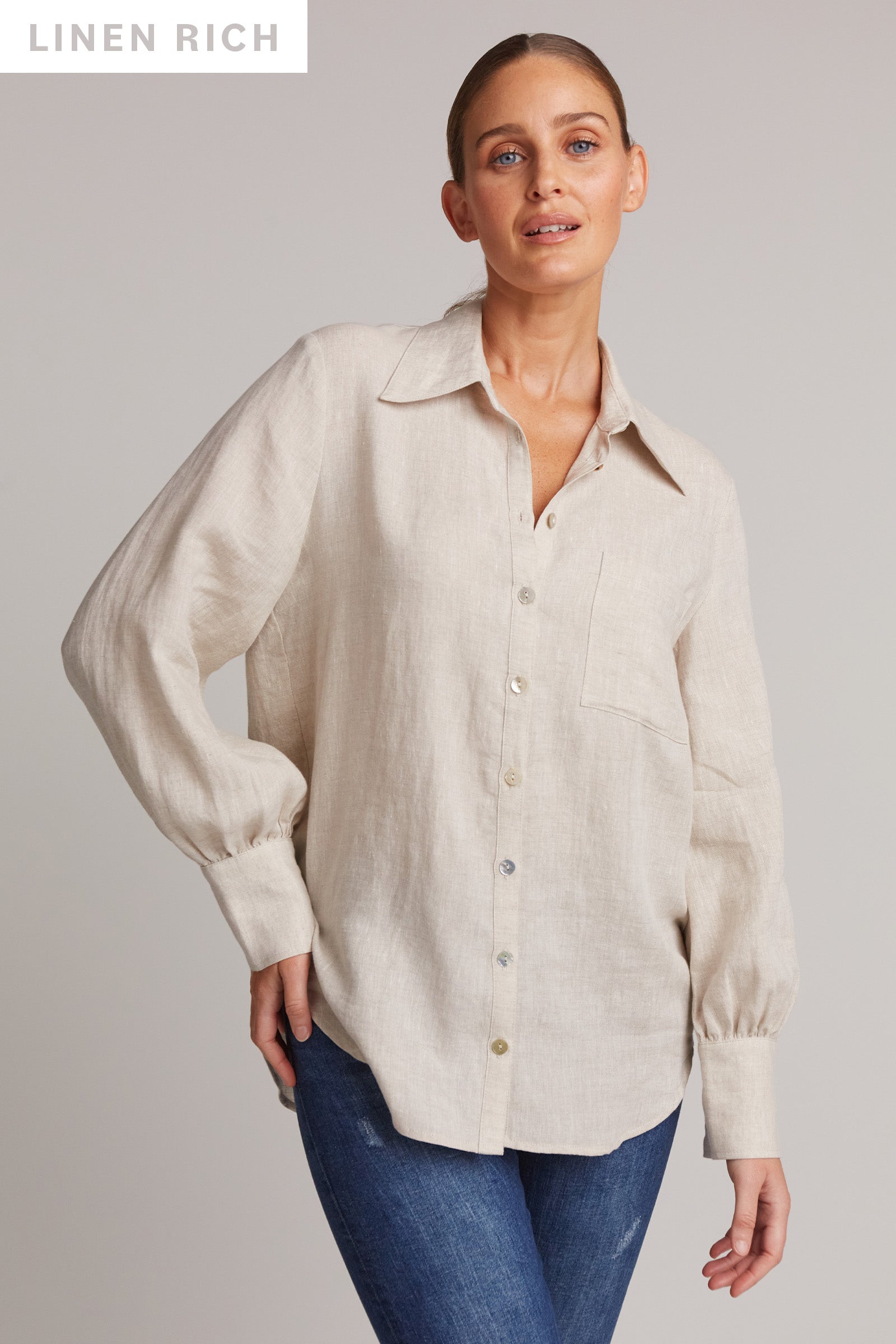 Studio Shirt - Tusk - eb&ive Clothing - Shirt L/S Linen