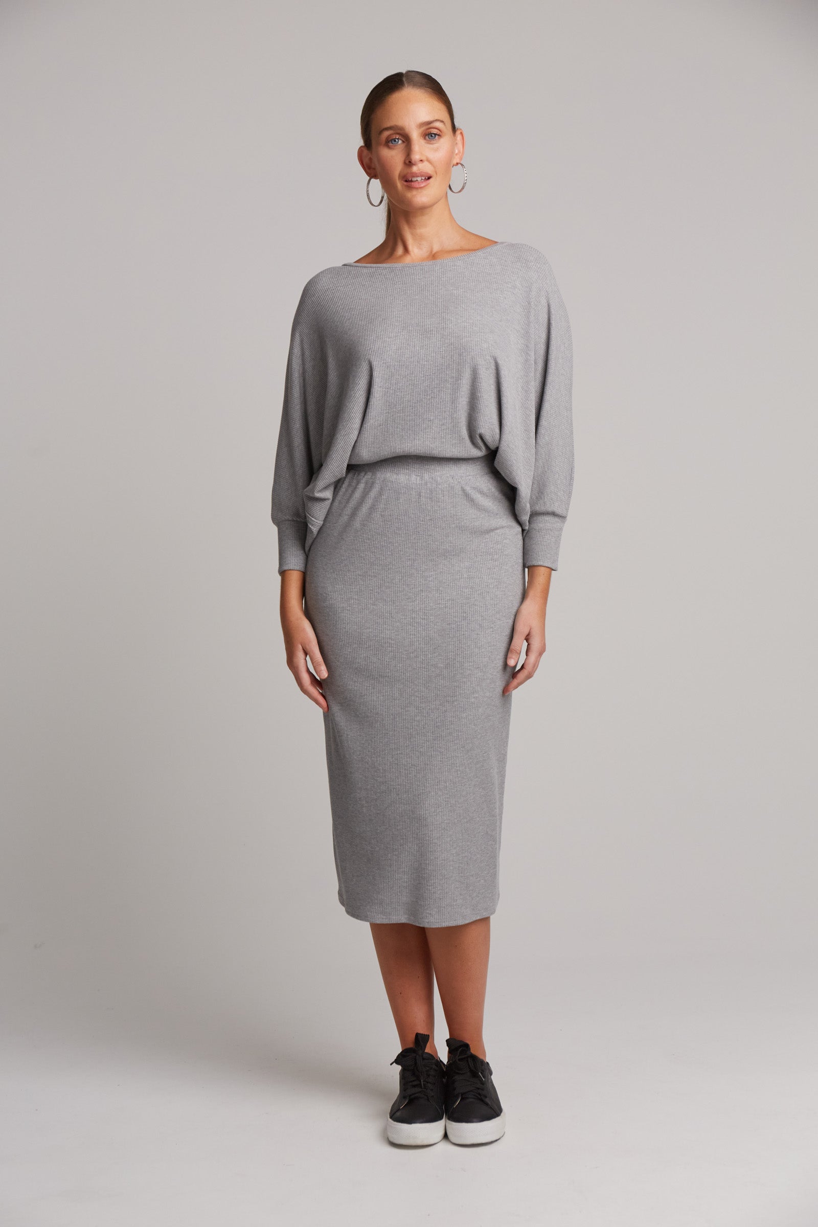 Studio Jersey Skirt - Gray - eb&ive Clothing - Skirt Mid