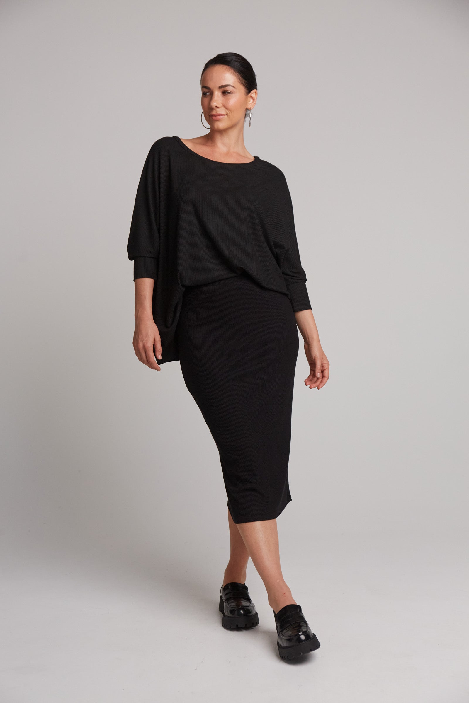 Studio Jersey Skirt - Ebony - eb&ive Clothing - Skirt Mid