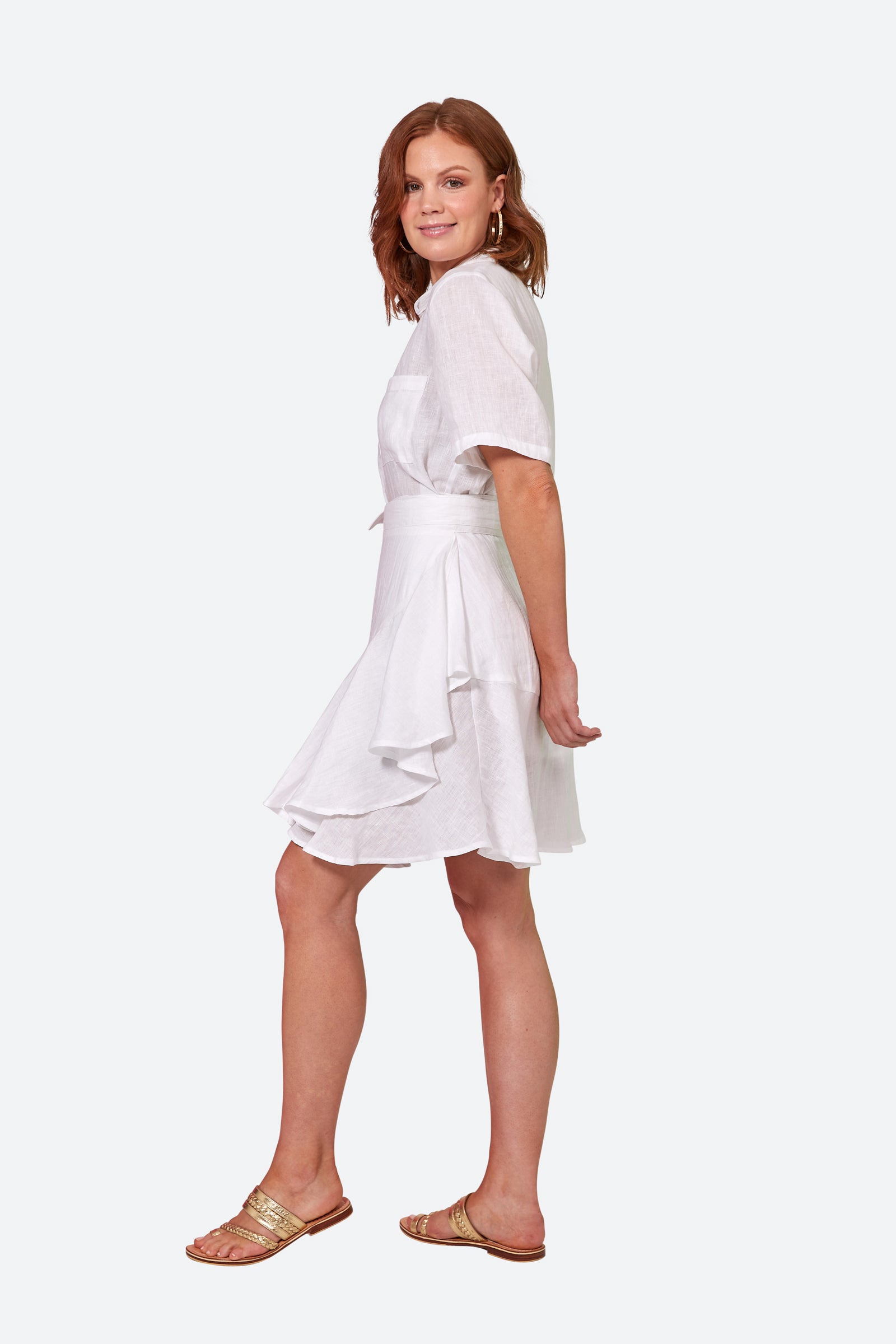 La Vie Mini Wrap Skirt - Blanc - eb&ive Clothing - Skirt Mini Linen
