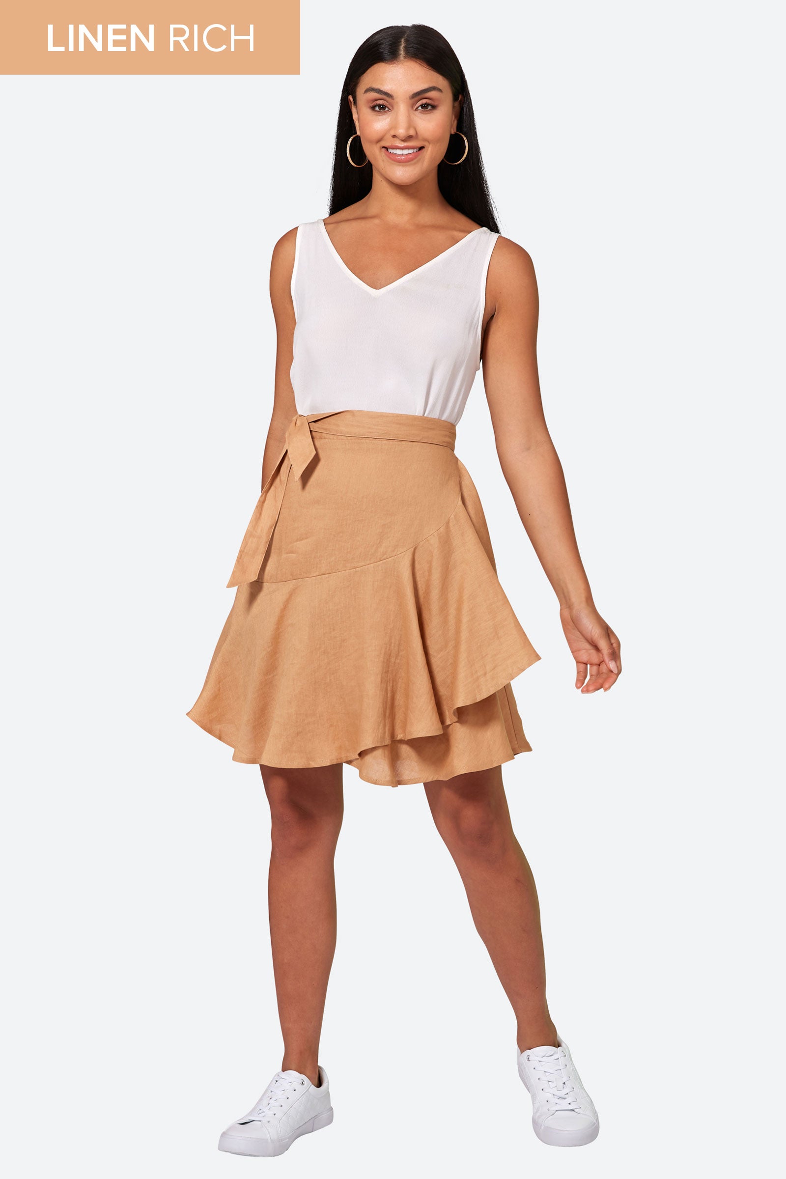 La Vie Mini Wrap Skirt - Caramel