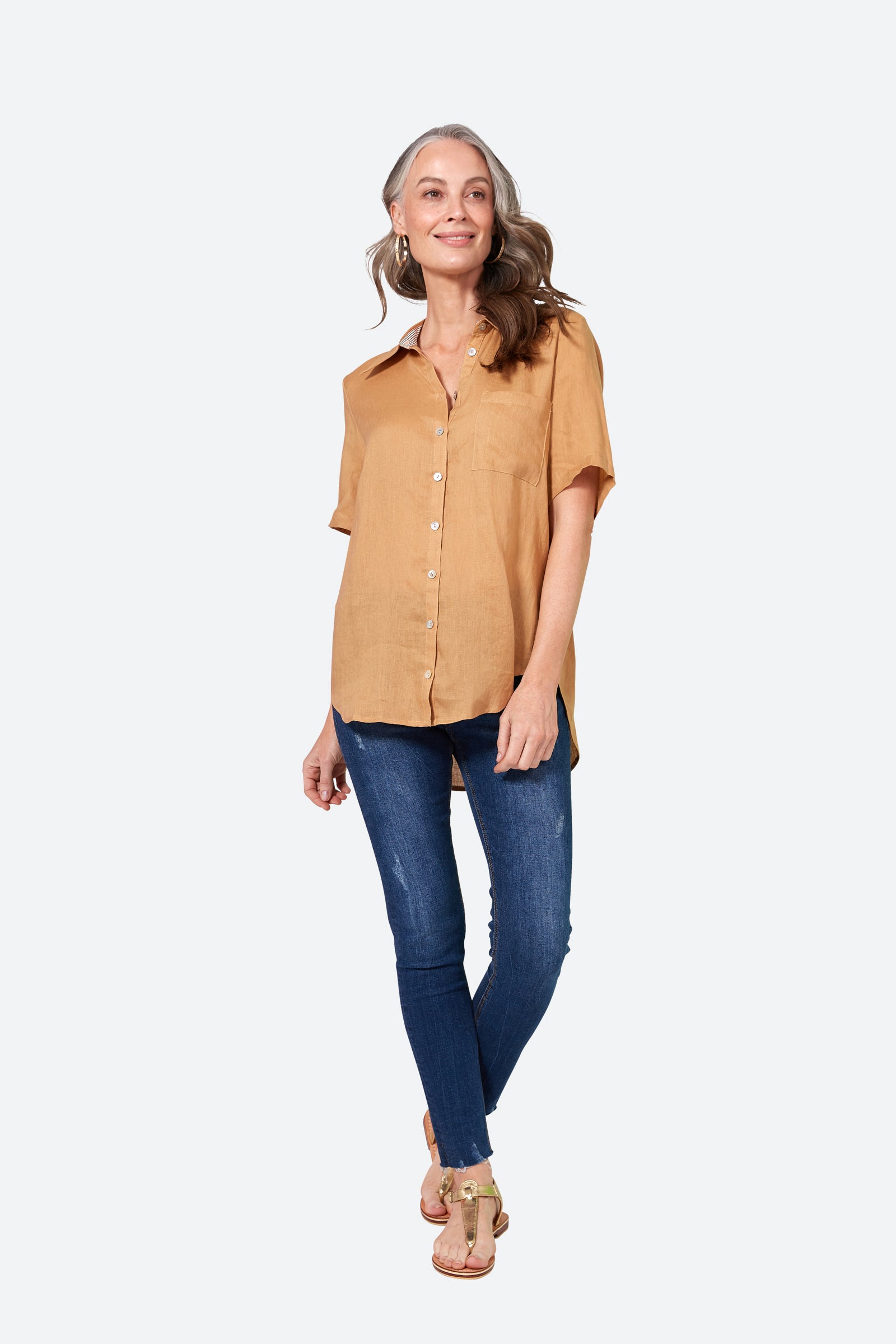La Vie Shirt - Caramel - eb&ive Clothing - Shirt S/S Linen