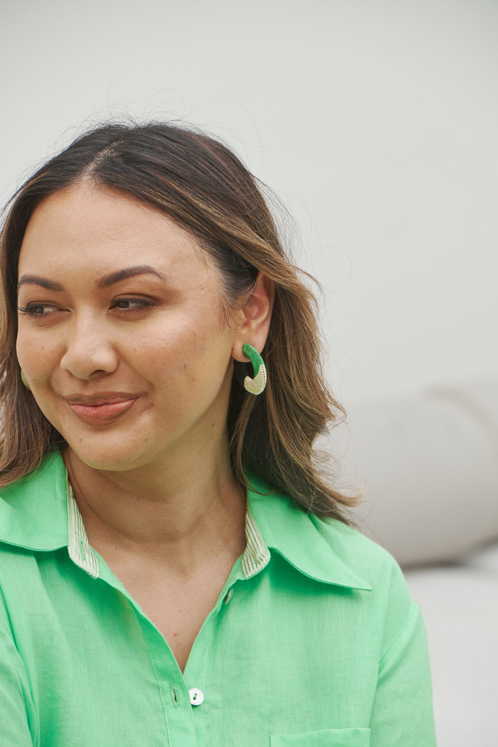 Rove Hoop Earring - Kiwi/Navy - eb&ive Earring