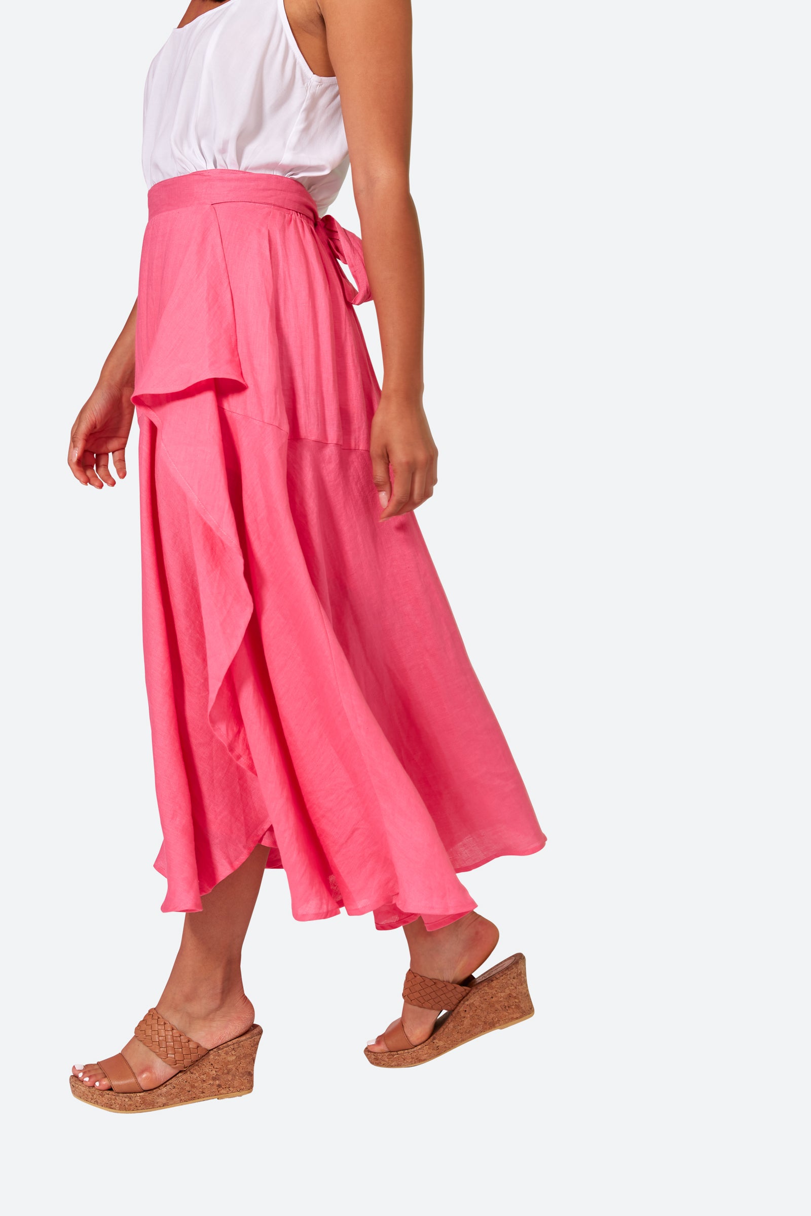 La Vie Wrap Skirt - Candy - eb&ive Clothing - Skirt Mid Linen