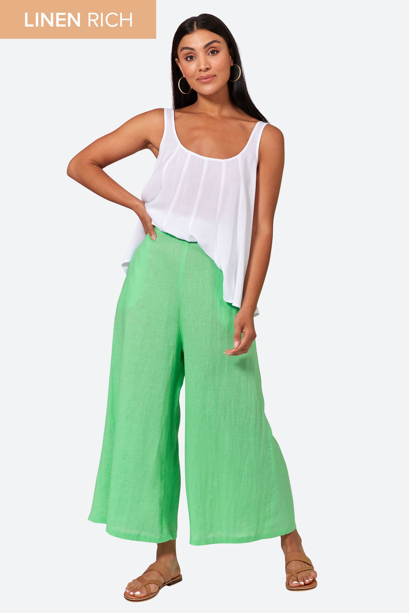 Green crop pants sale