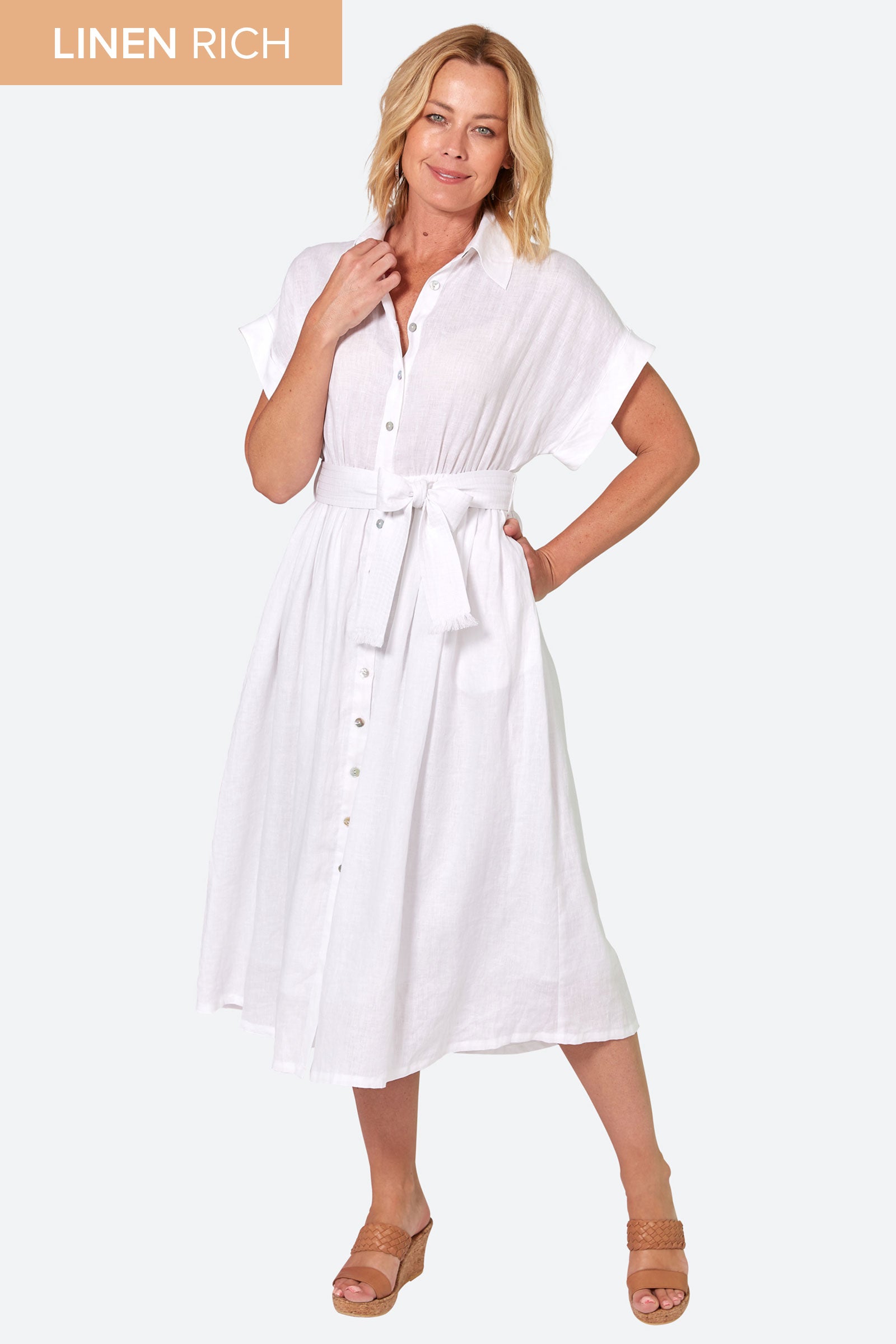 La Vie Shirt Dress - Blanc