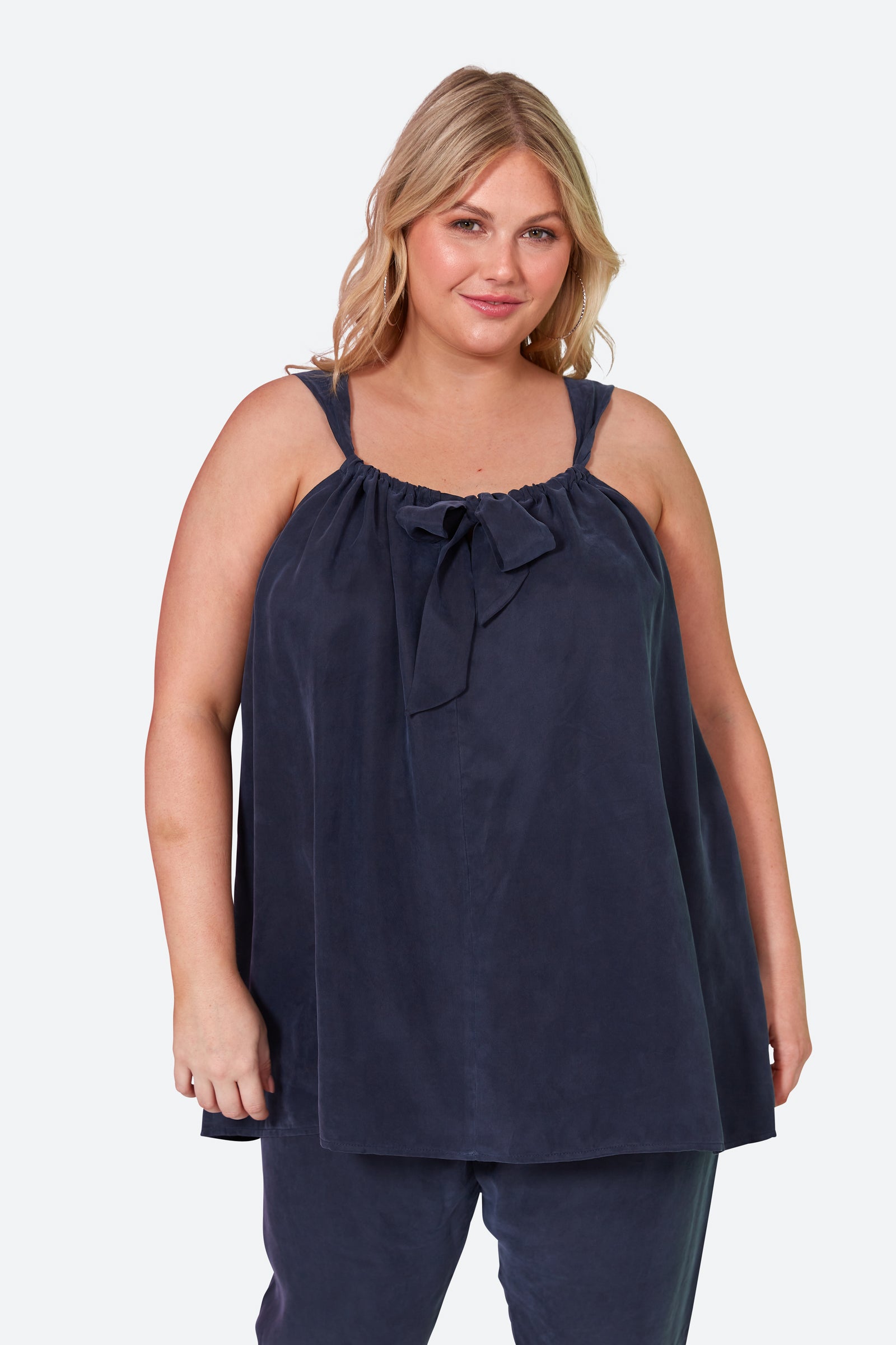 Elixir Tank - Sapphire - eb&ive Clothing - Top Strappy Cupro
