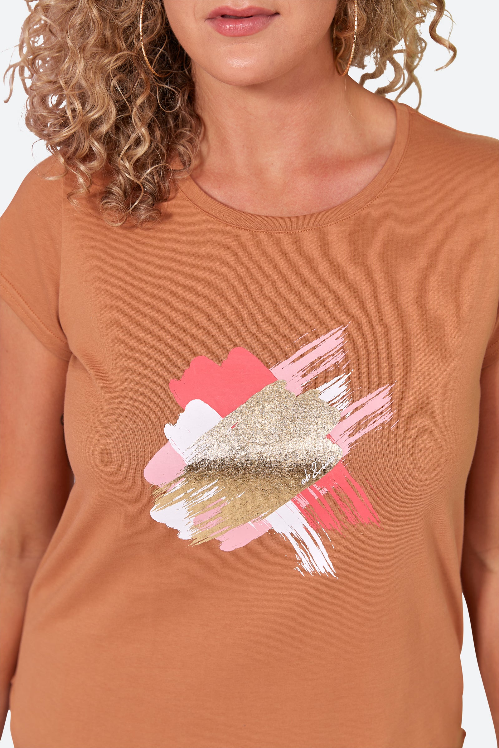 Reveler Tshirt - Caramel - eb&ive Clothing - Top Tshirt S/S