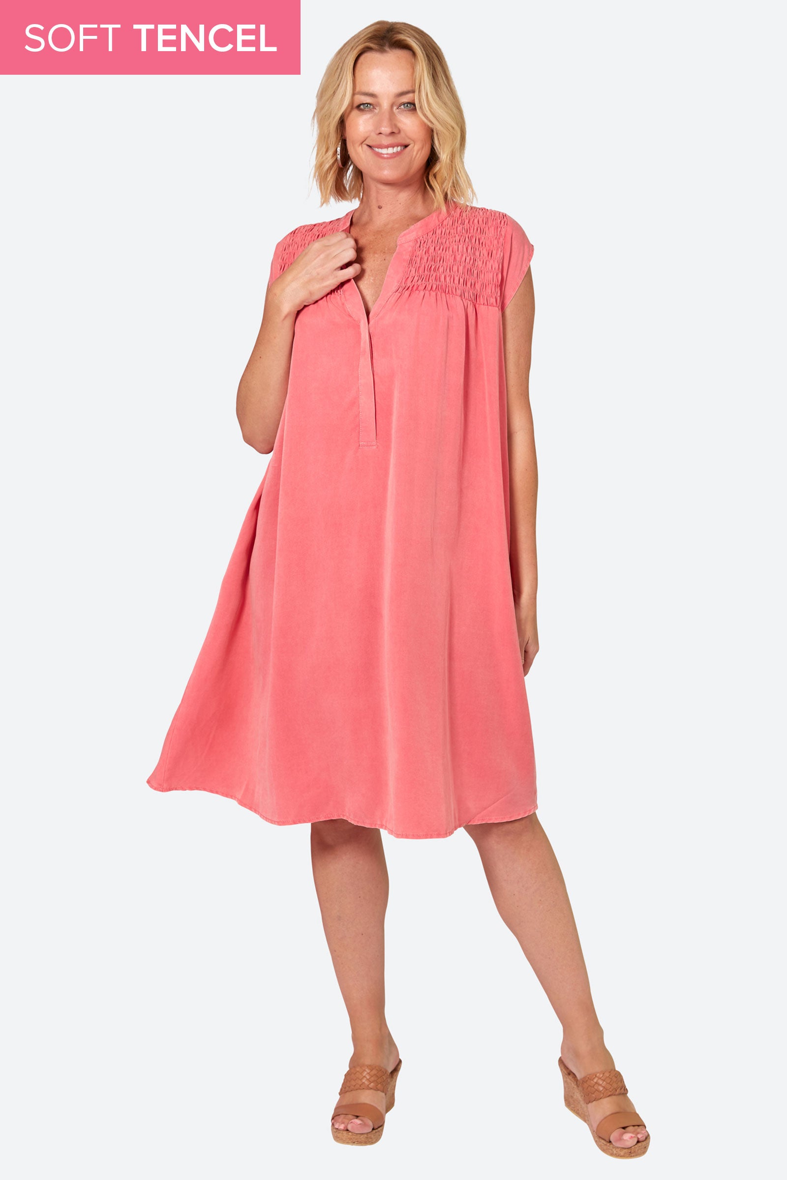 Elan Dress - Lychee - eb&ive Clothing - Dress Mid