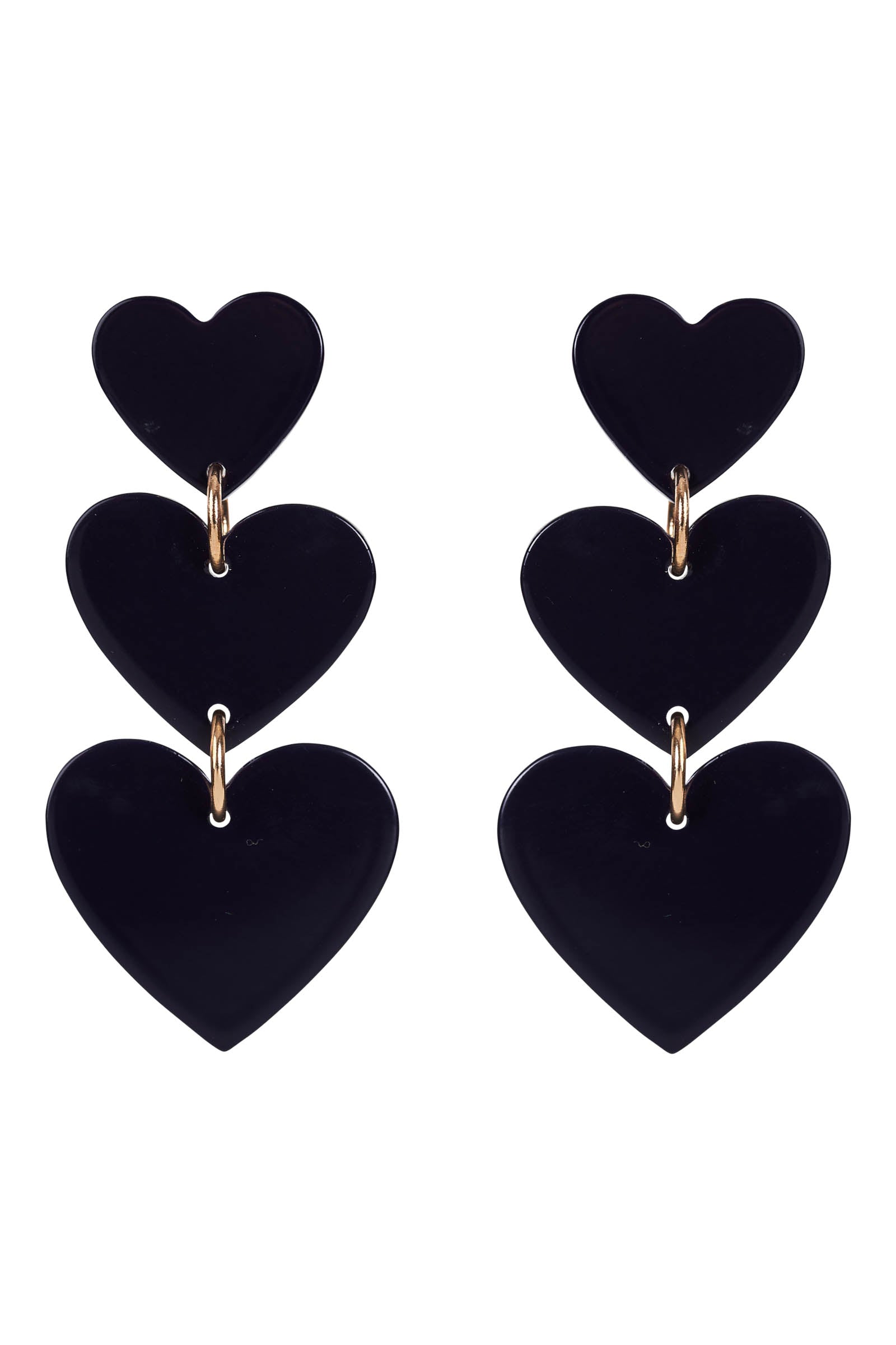 Black deals heart earrings