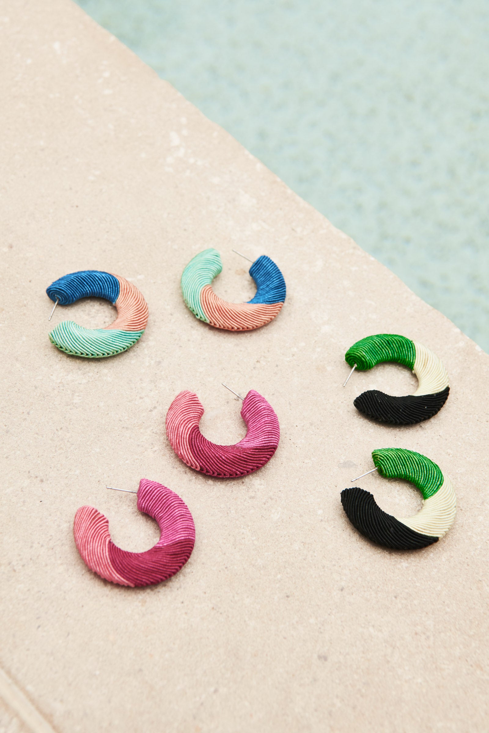 Rove Hoop Earring - Kiwi/Navy - eb&ive Earring