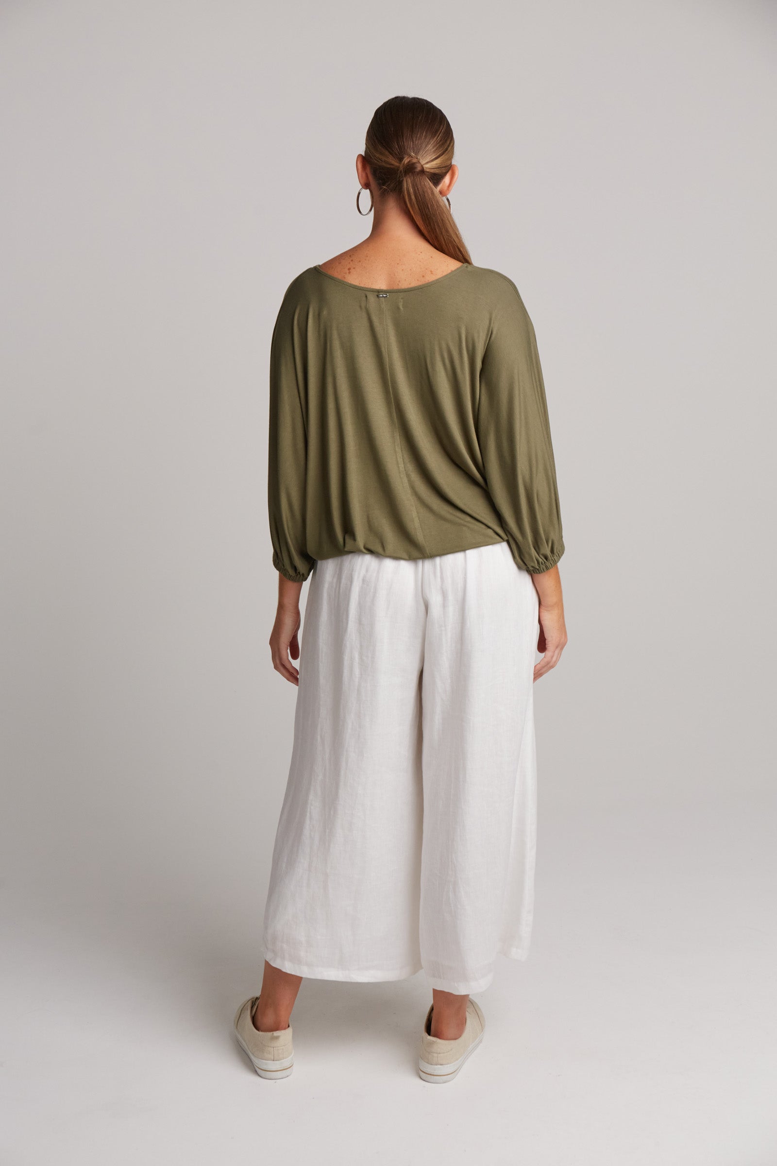 Studio Jersey Relaxed Top - Fern - eb&ive Clothing - Top 3/4 Sleeve Jersey