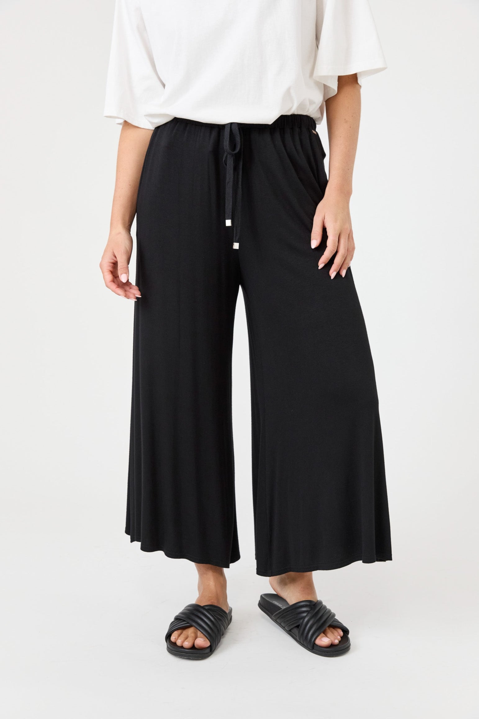 Studio Jersey Tie Pant - Ebony