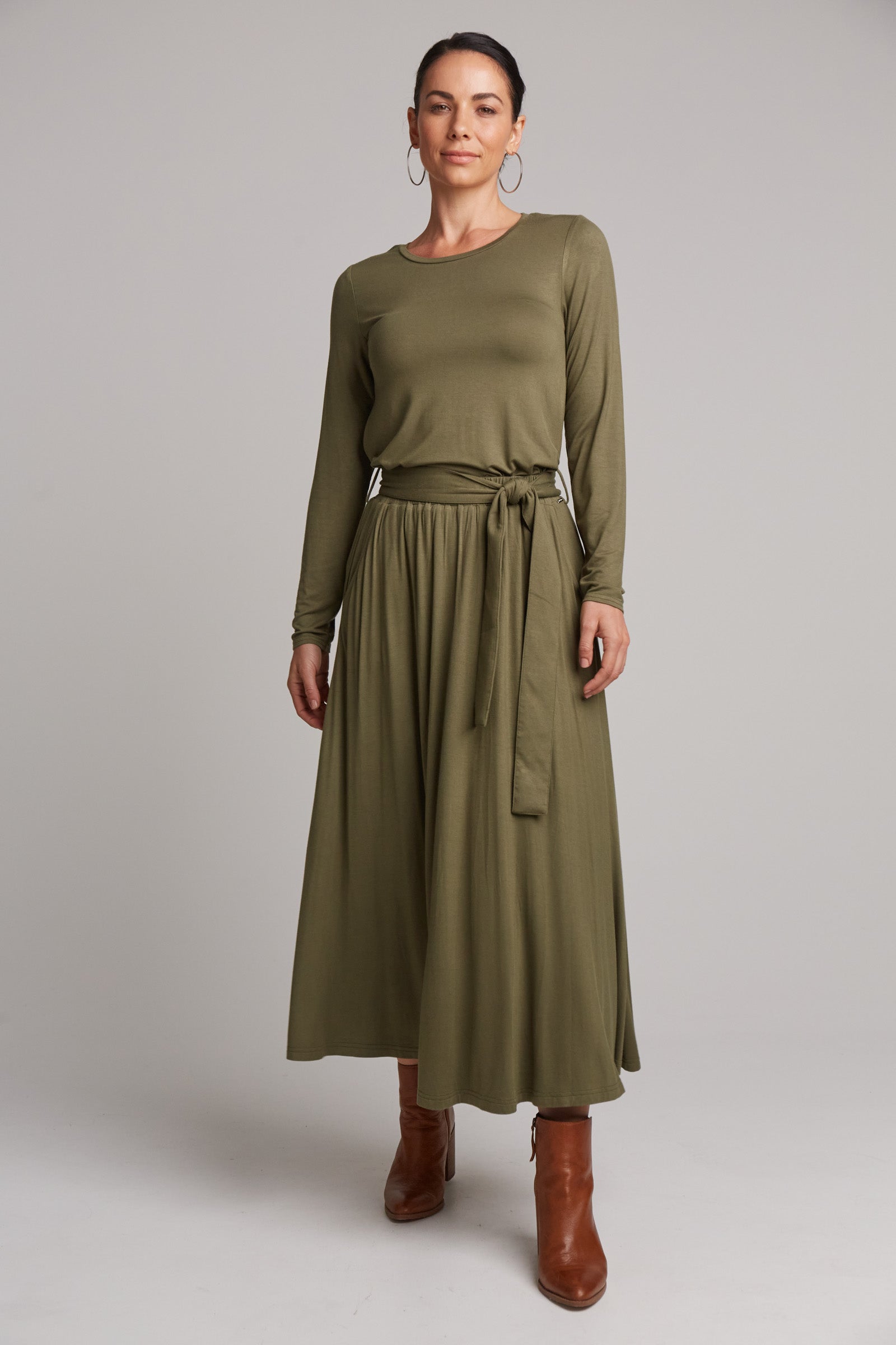Studio Jersey Tie Skirt - Fern - eb&ive Clothing - Skirt Maxi