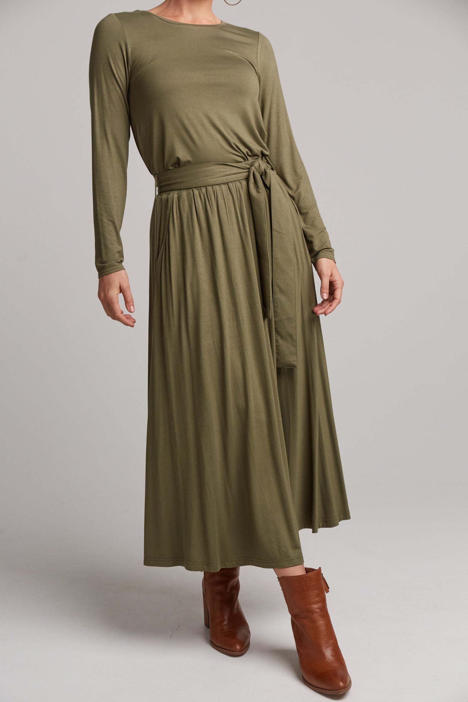 Studio Jersey Tie Skirt - Fern - eb&ive Clothing - Skirt Maxi