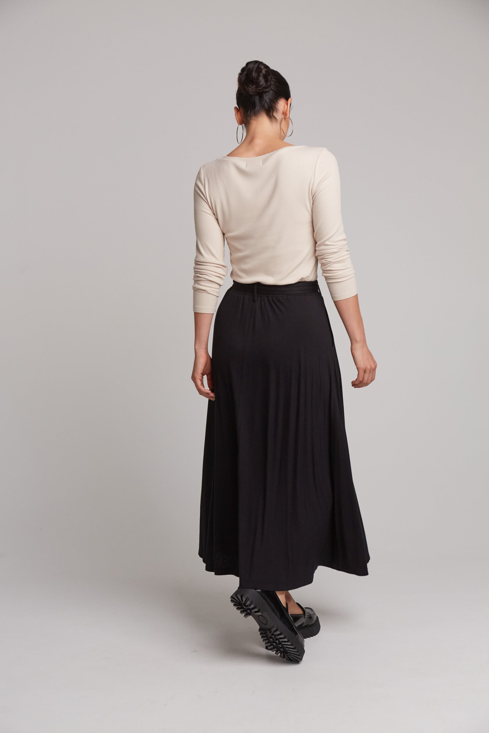 Studio Jersey Tie Skirt - Ebony - eb&ive Clothing - Skirt Maxi