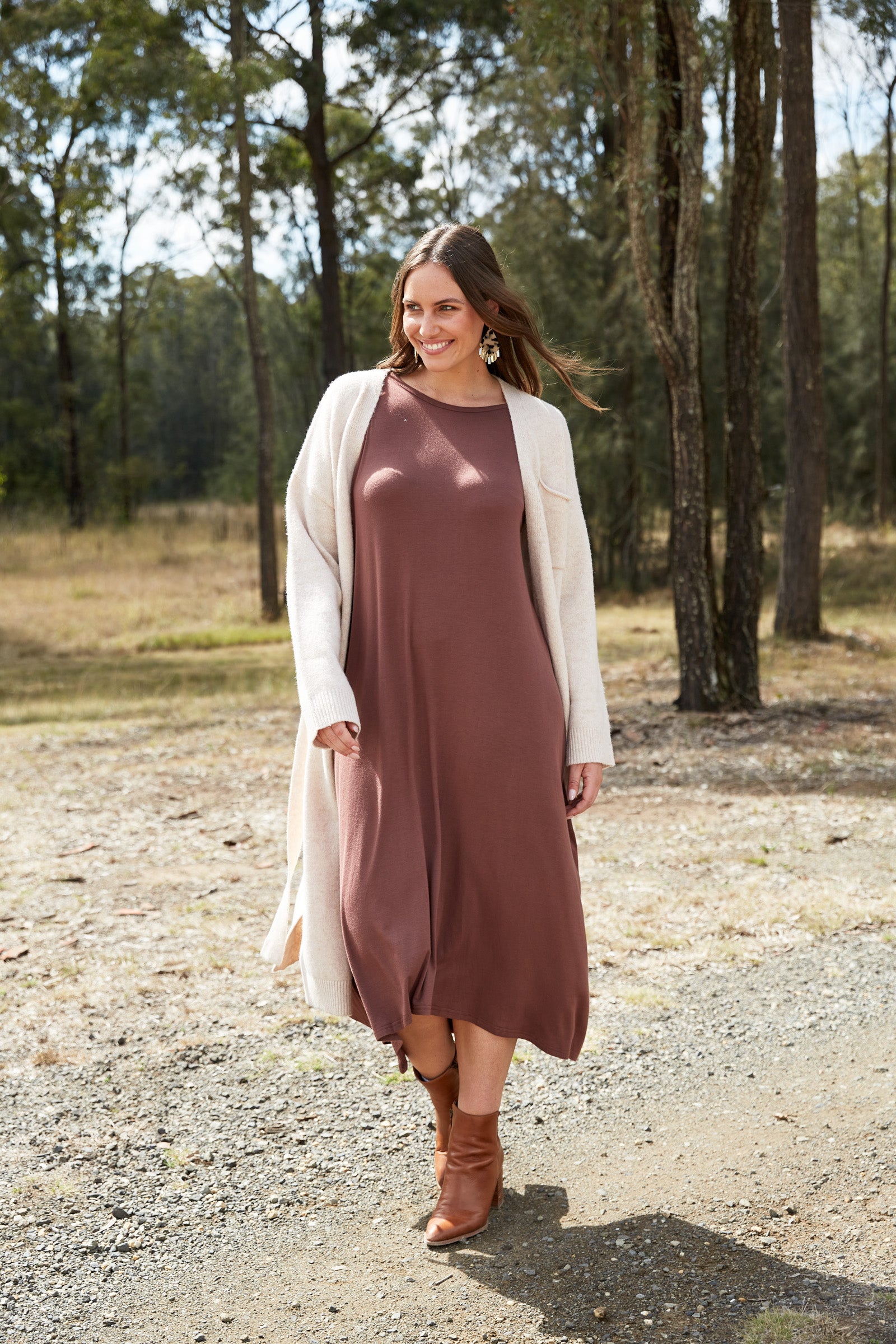 Studio Jersey Dress - Mocha - eb&ive Clothing - Dress Maxi