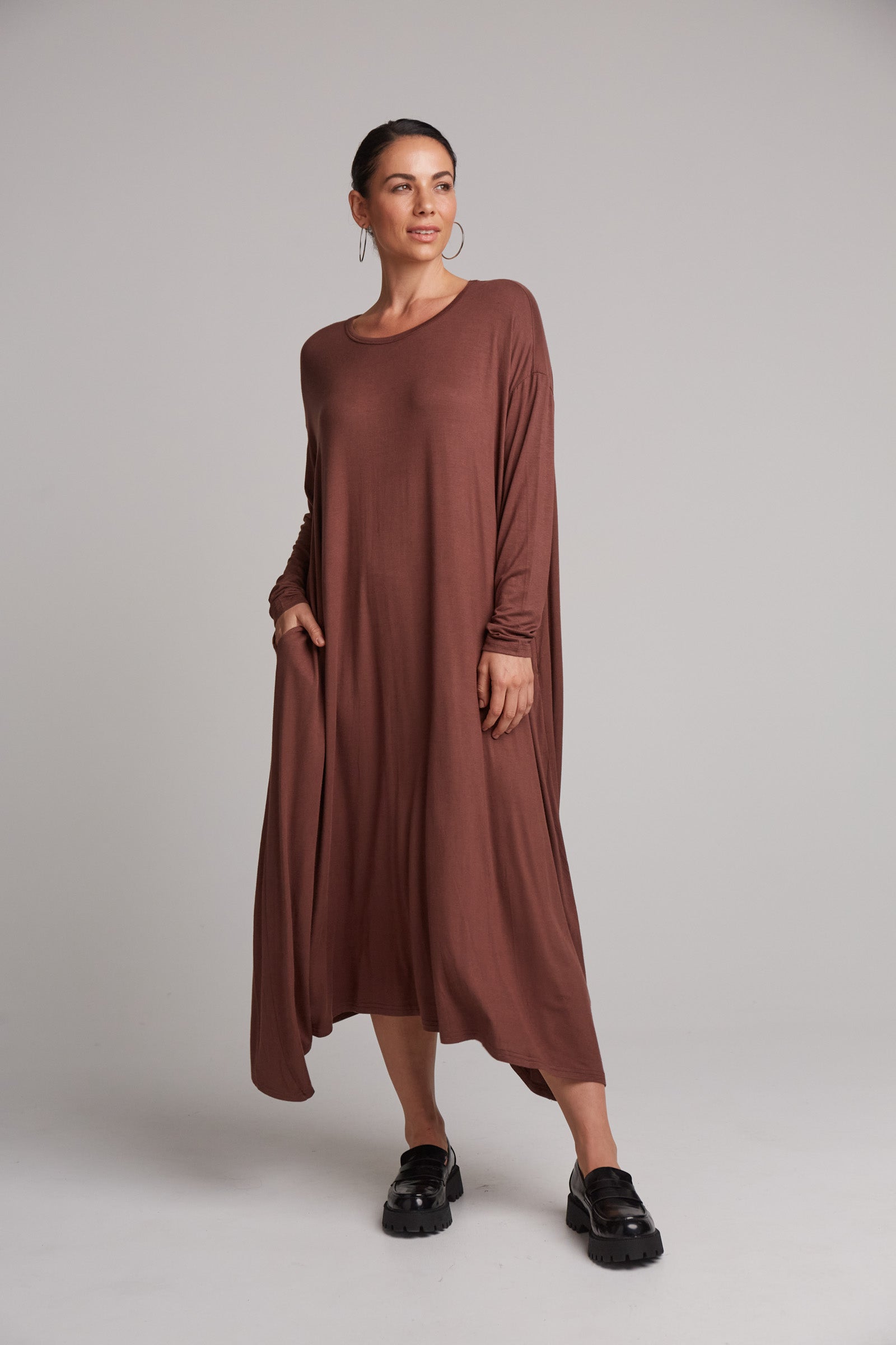 Studio Jersey Dress - Mocha - eb&ive Clothing - Dress Maxi