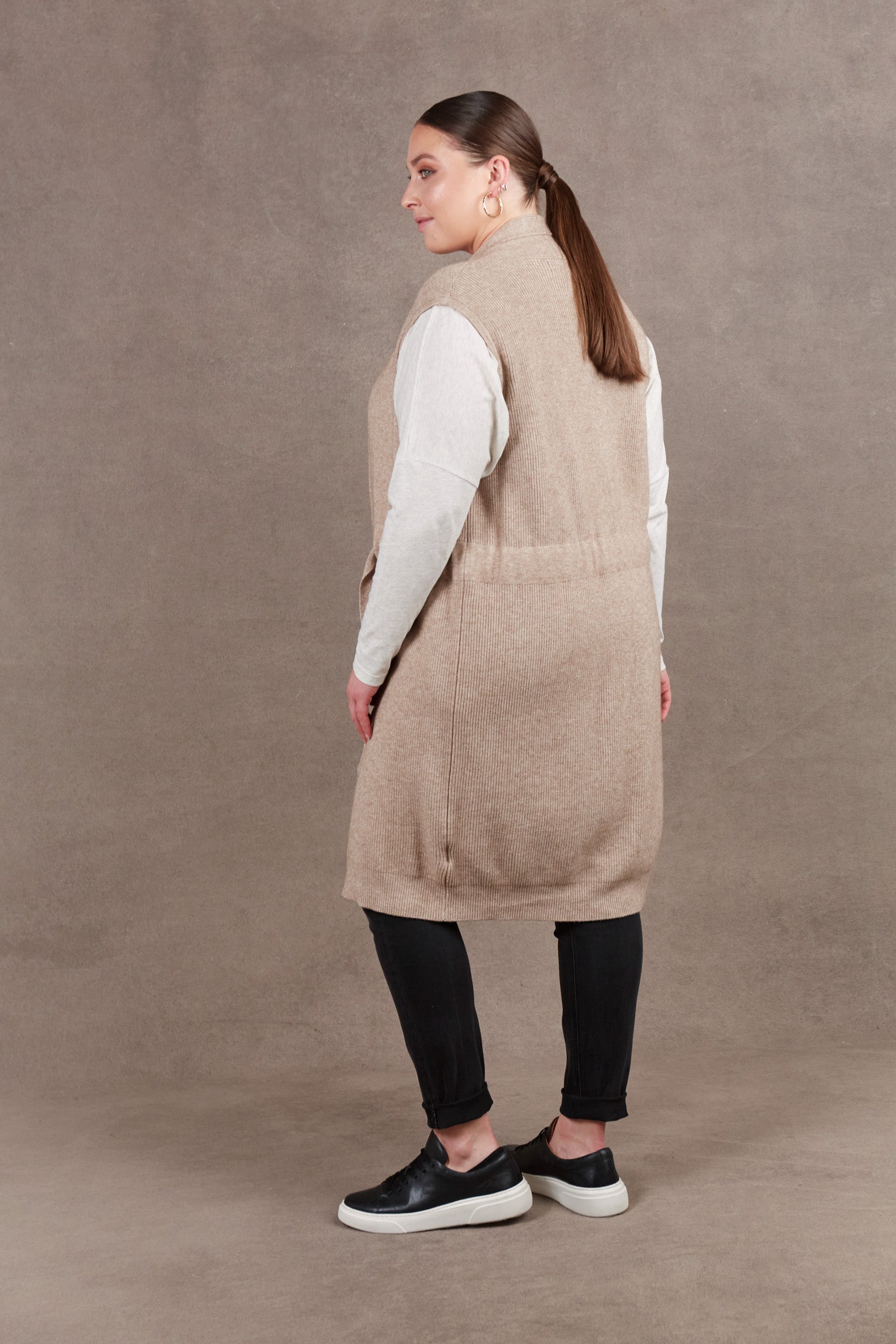 Nawi Vest - Barley - eb&ive Clothing - Knit Vest Long One Size