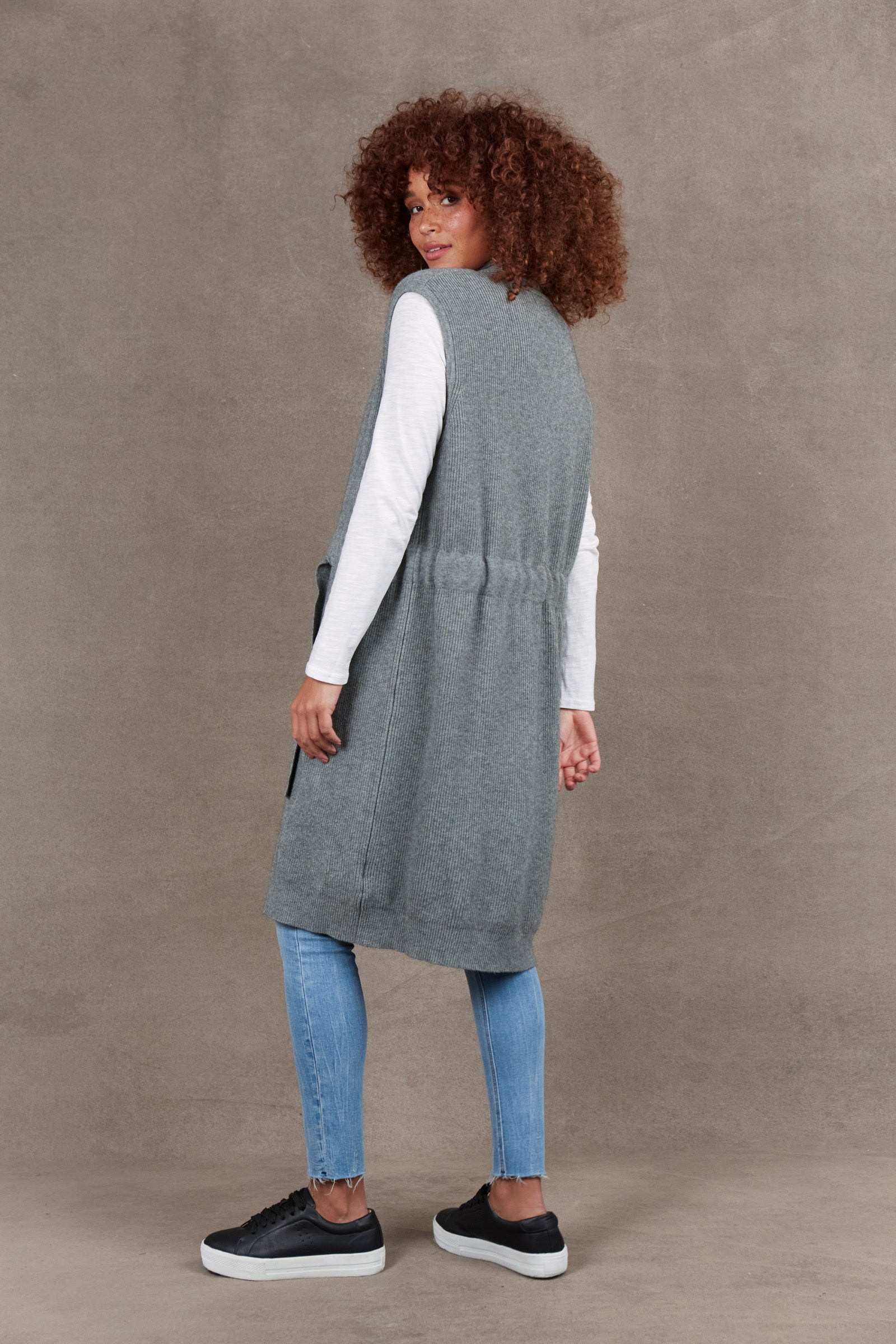 Nawi Vest - Smoke - eb&ive Clothing - Knit Vest Long One Size