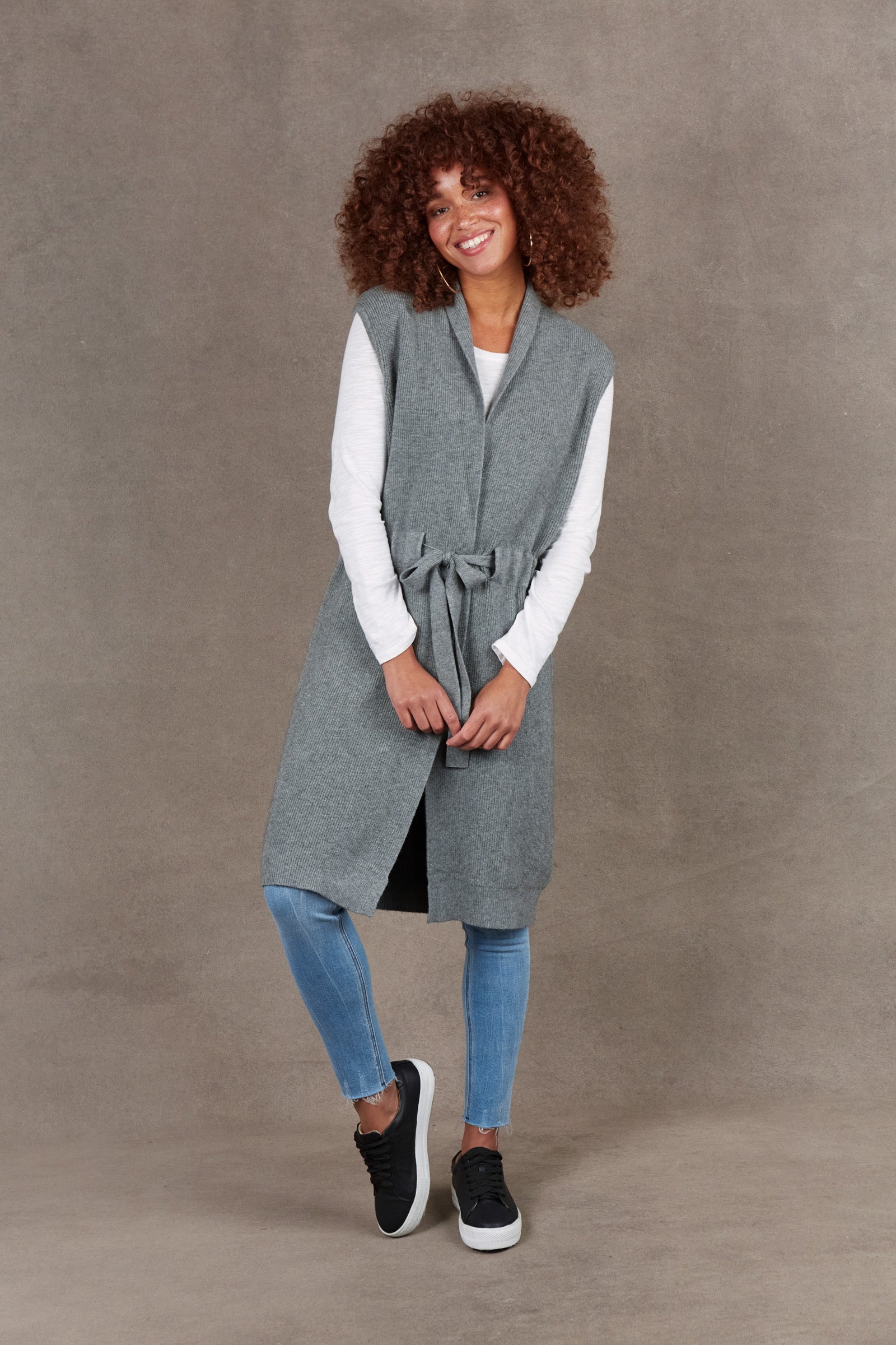 Nawi Vest - Smoke - eb&ive Clothing - Knit Vest Long One Size