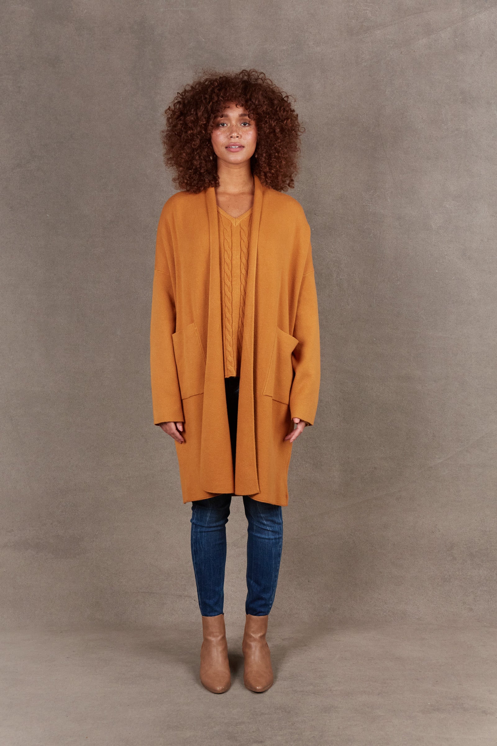 Alawa Cardigan - Ochre - eb&ive Clothing - Knit Cardigan Long One Size