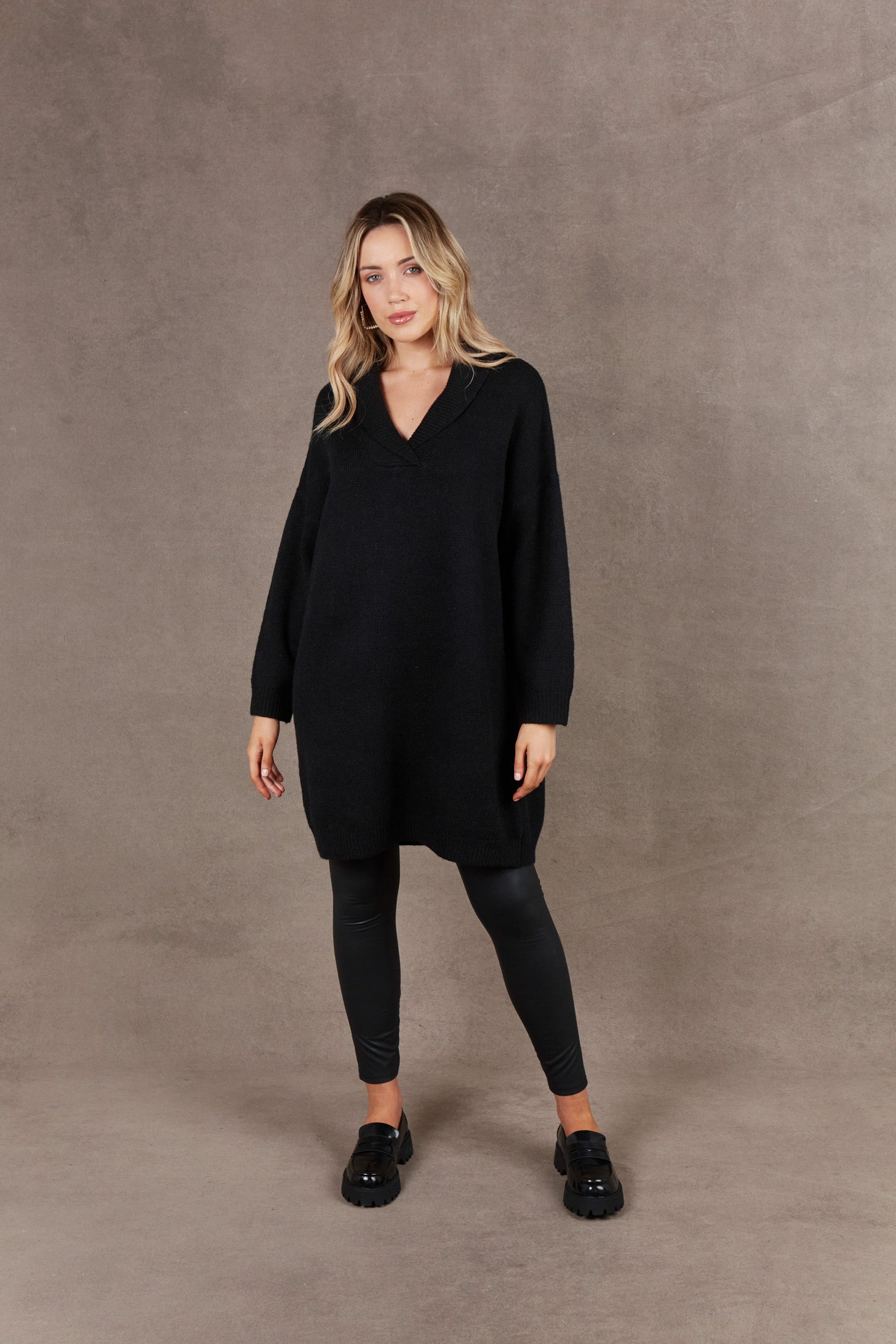 Paarl Top/Dress - Ebony - eb&ive Clothing - Knit Jumper One Size