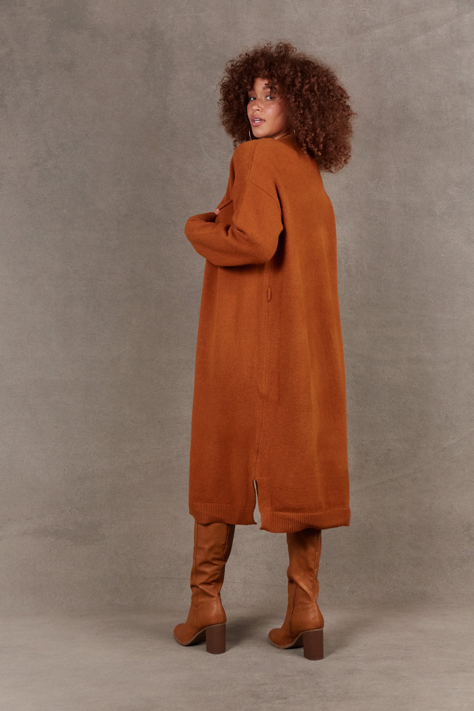 Paarl Longline Cardigan - Ochre - eb&ive Clothing - Knit Cardigan Long One Size