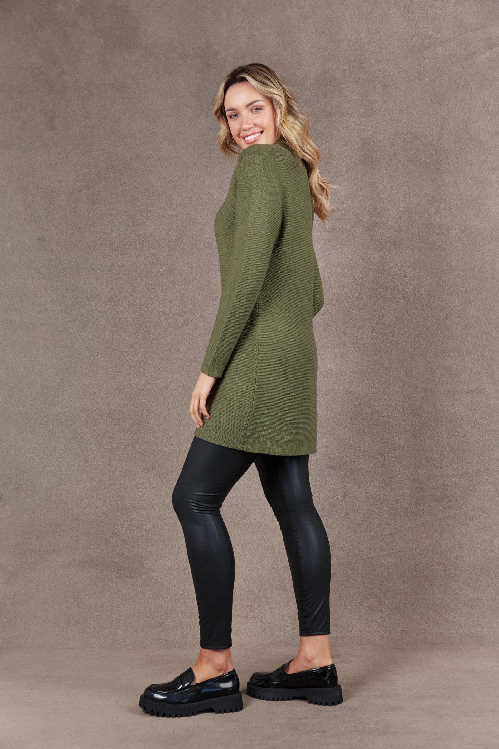 Britons Button Knit Top/Dress - Moss - eb&ive Clothing - Knit Top/Dress