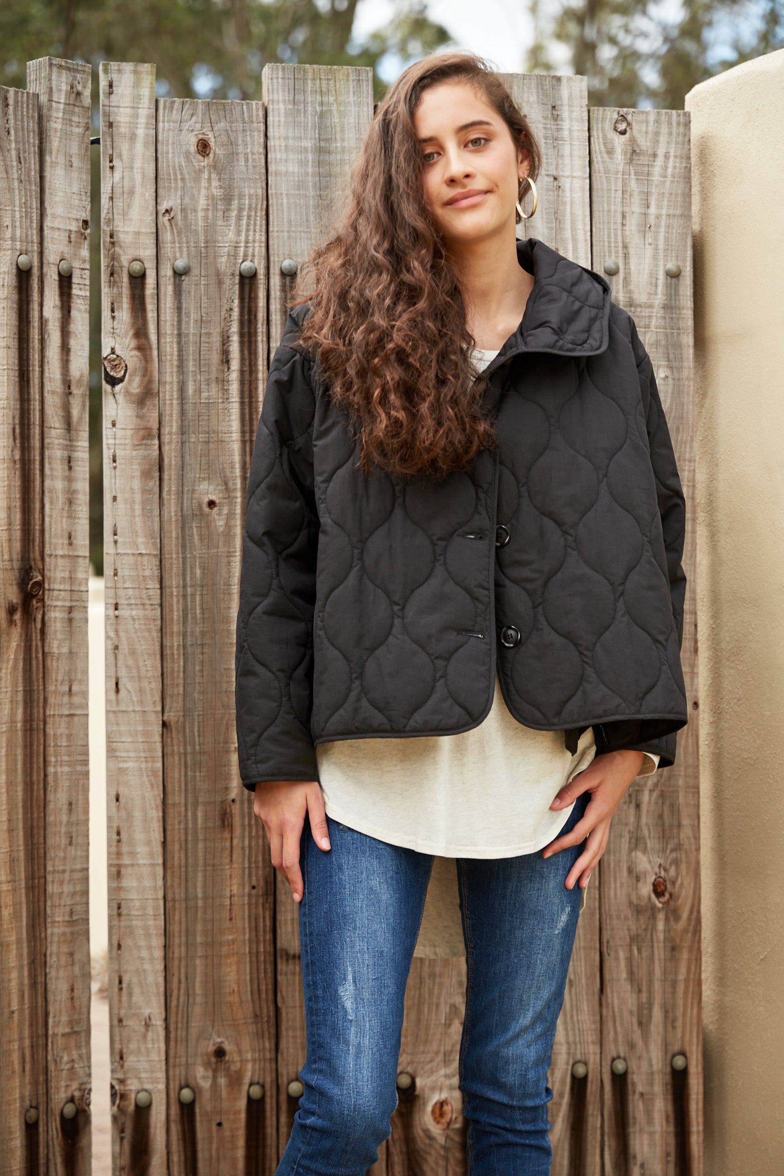 Ribe Hood Jacket - Ebony - eb&ive Clothing - Jacket