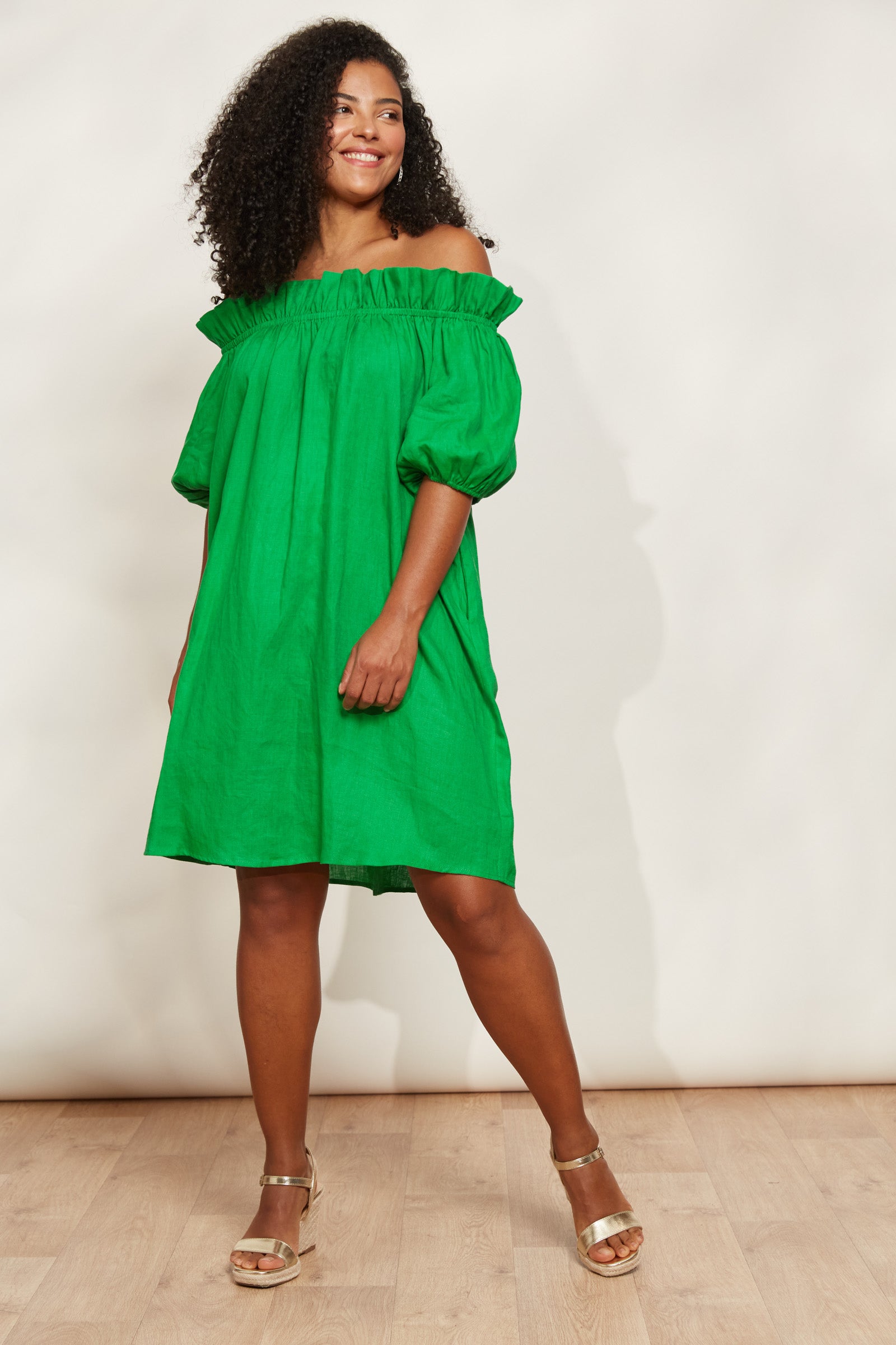 Halcyon Ruched Dress Emerald