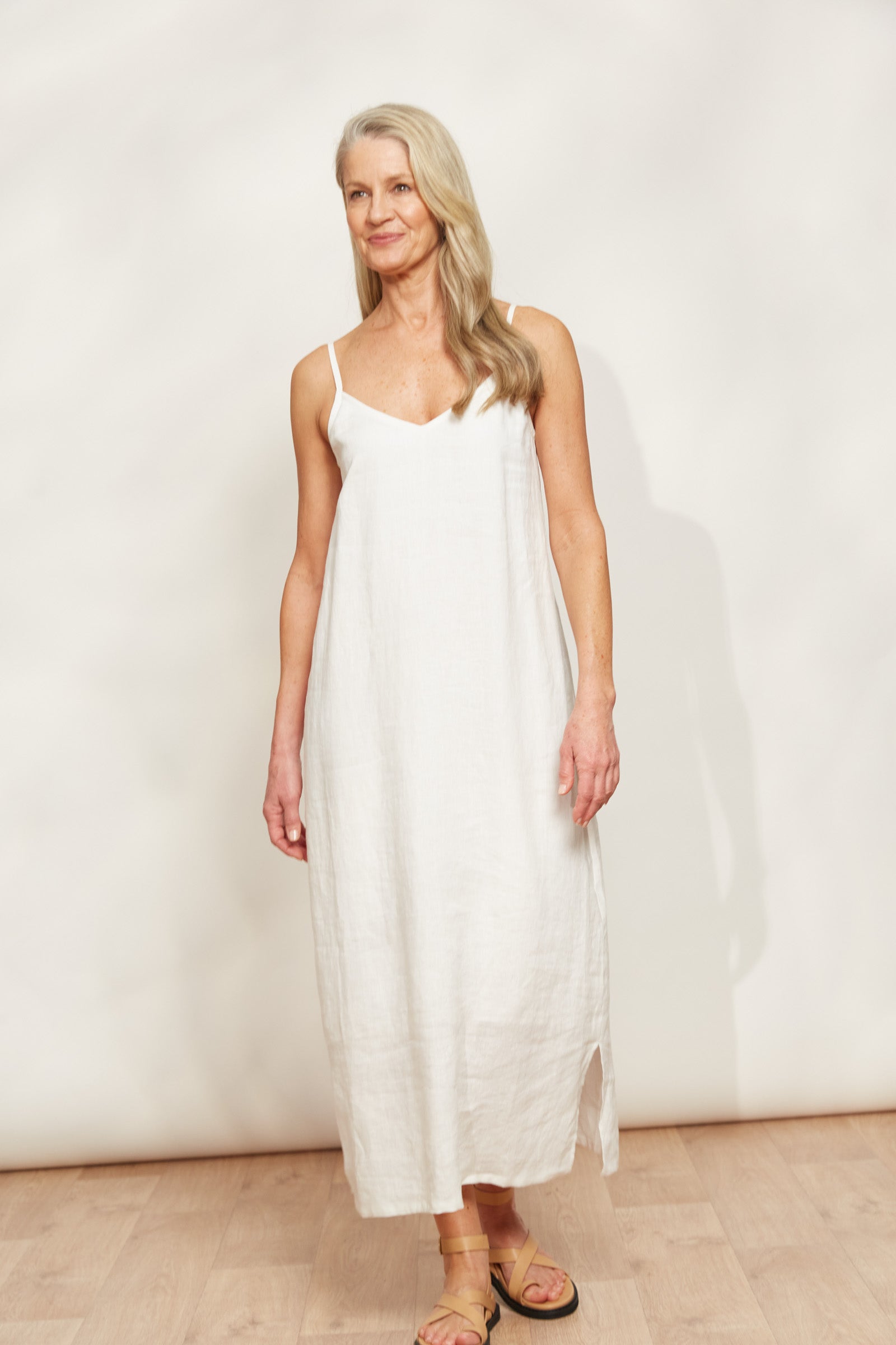 Linen tank maxi dress best sale