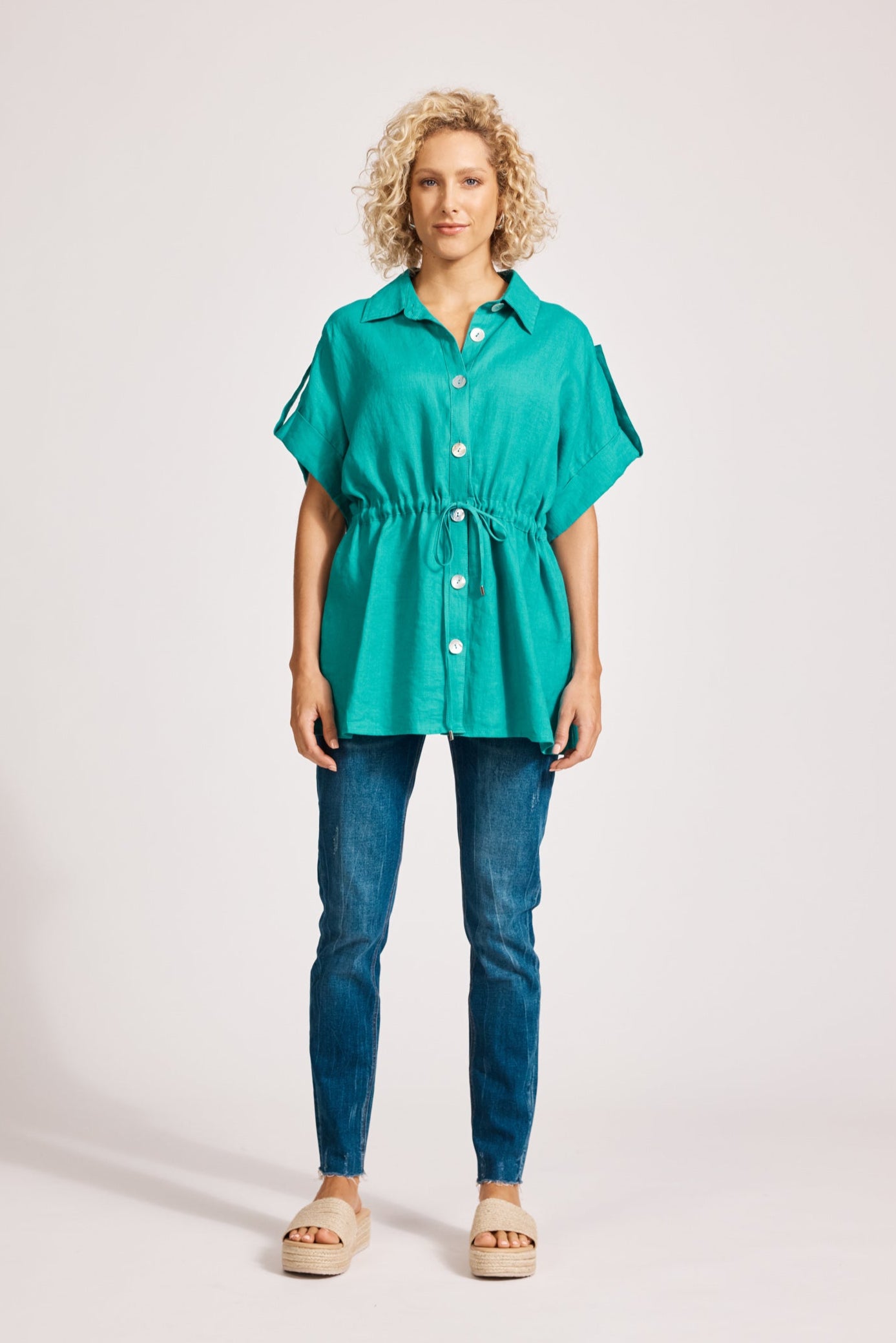 Miramar Tie Shirt - Lagoon