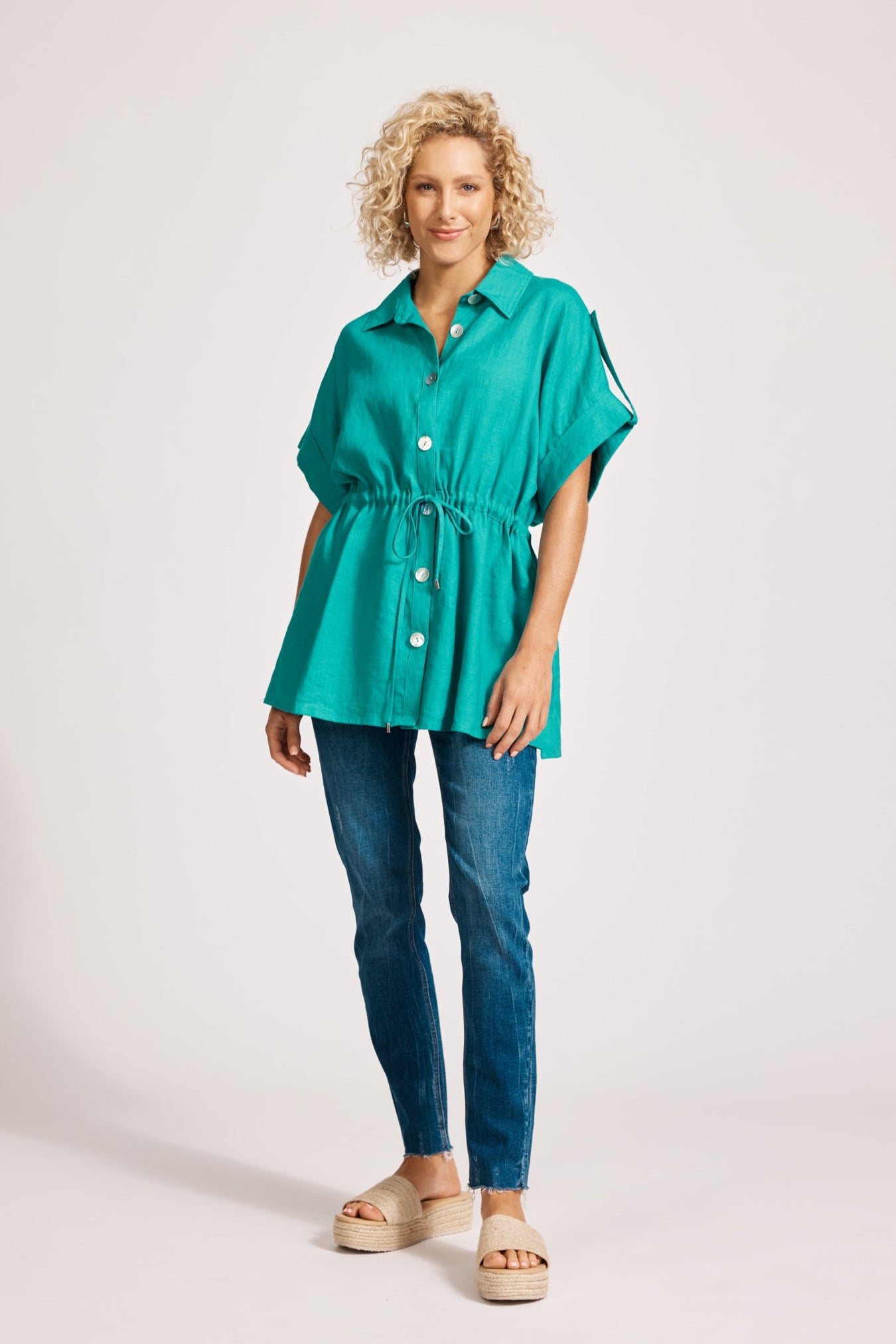 Miramar Tie Shirt - Lagoon