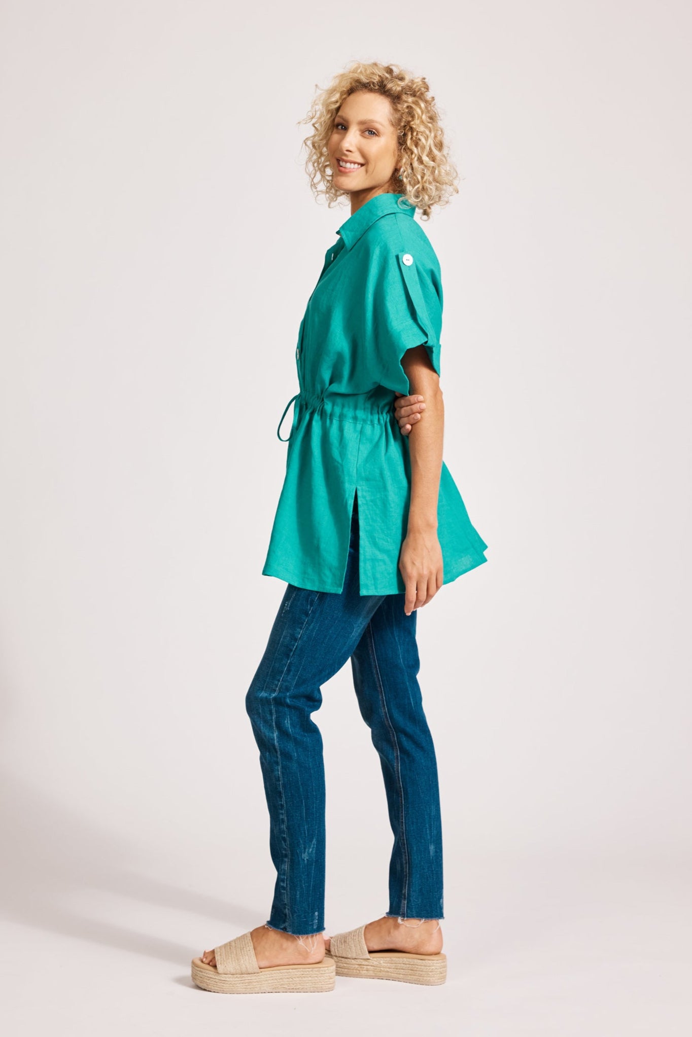 Miramar Tie Shirt - Lagoon