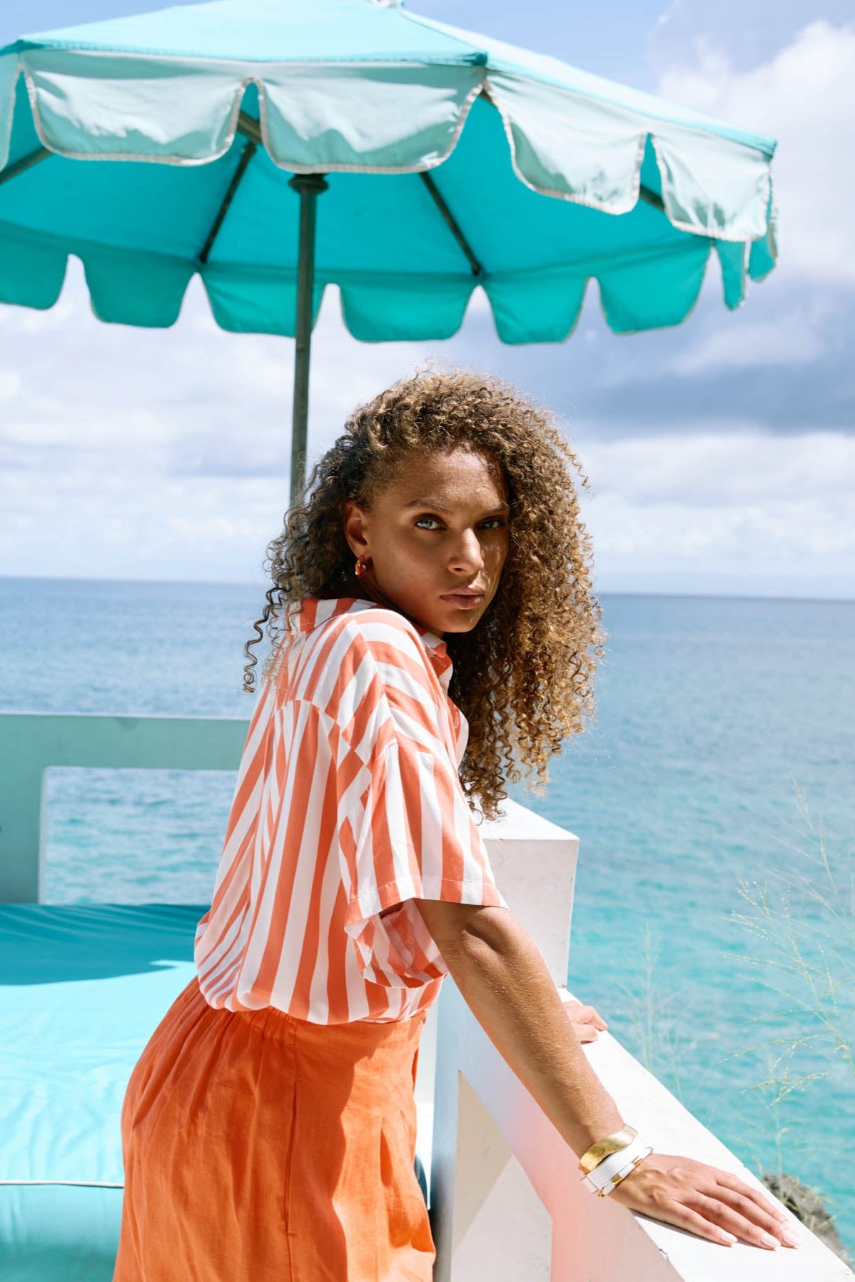 Treville Stripe Shirt - Coral