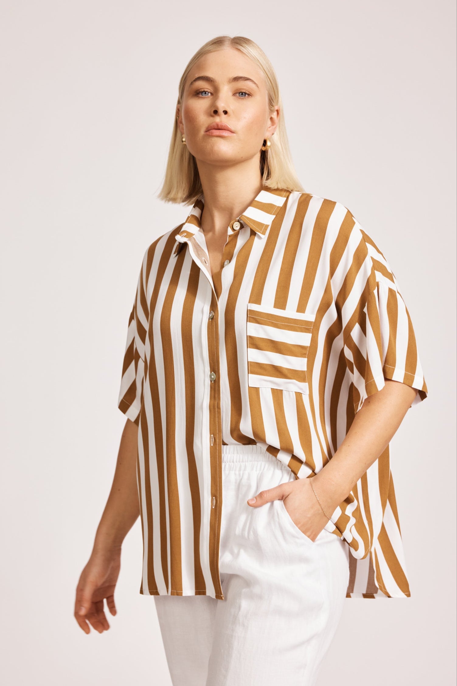 Treville Stripe Shirt - Caramel