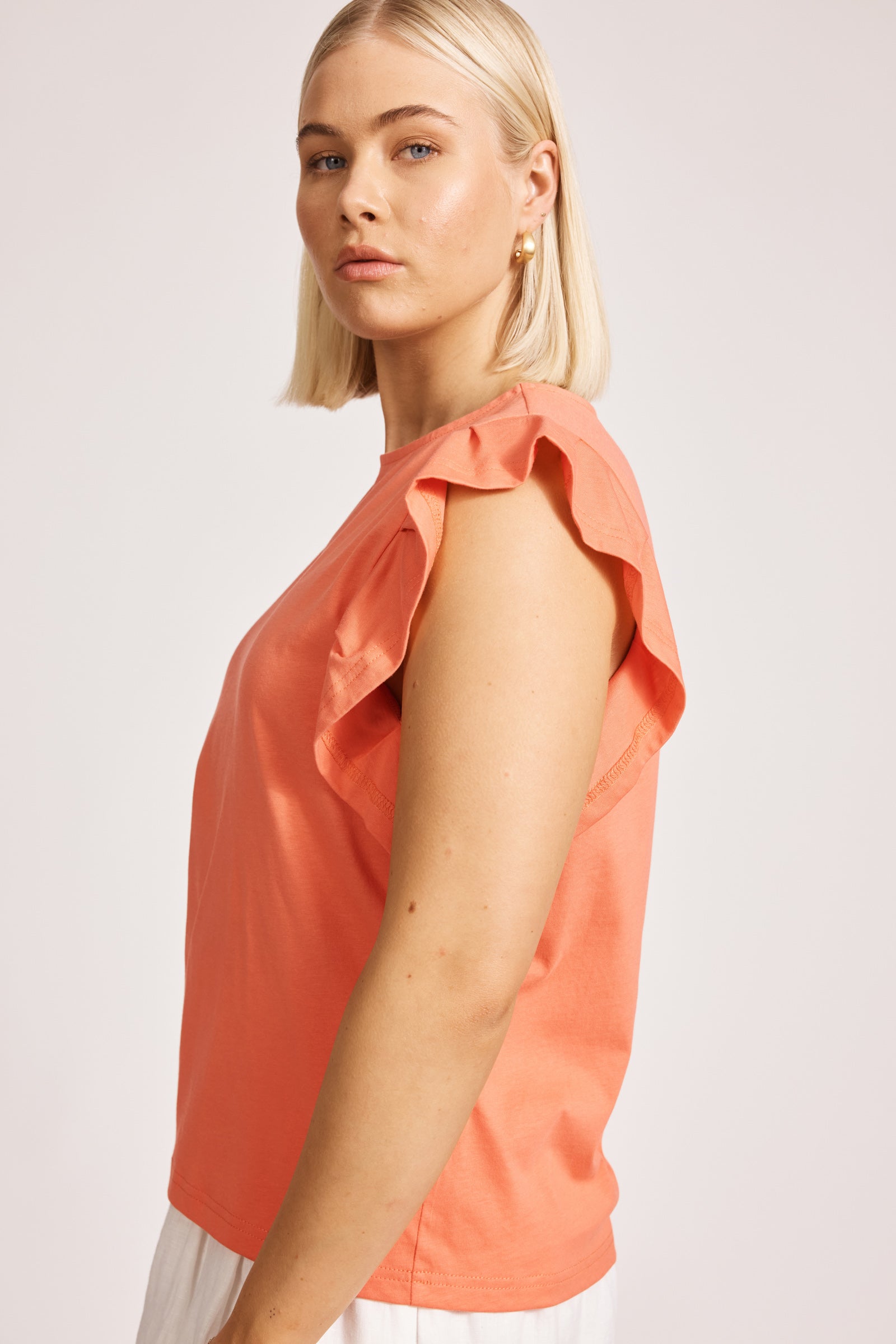Francia Frill Tank - Coral