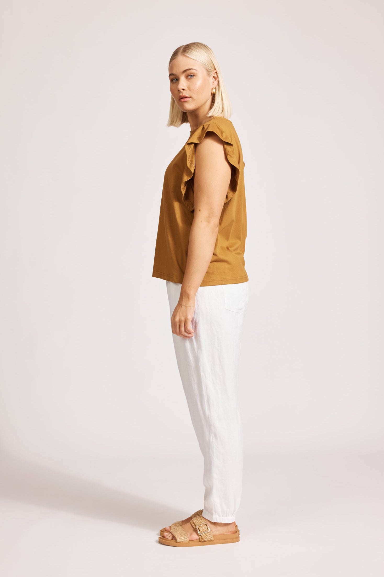 Francia Frill Tank - Caramel