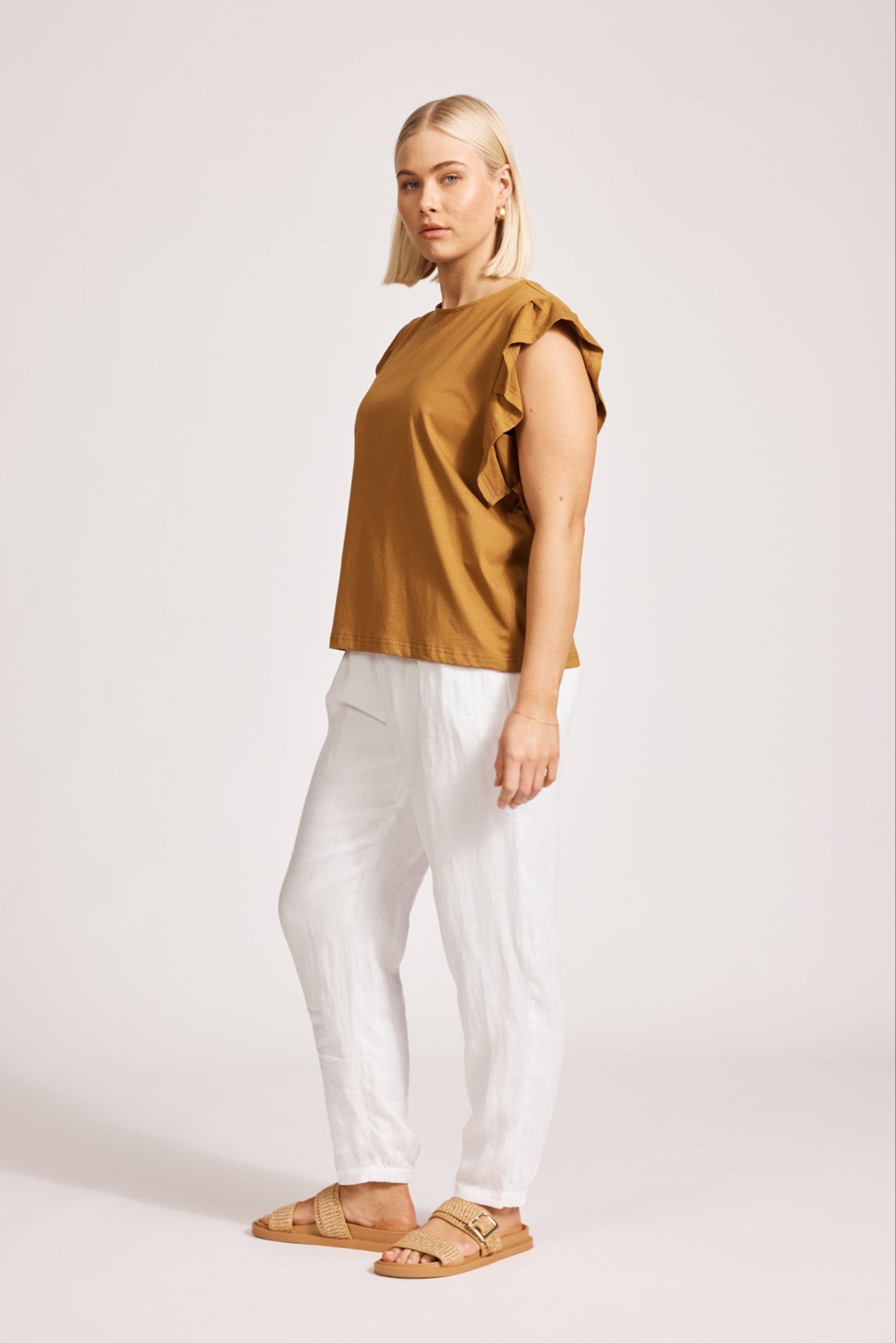 Francia Frill Tank - Caramel