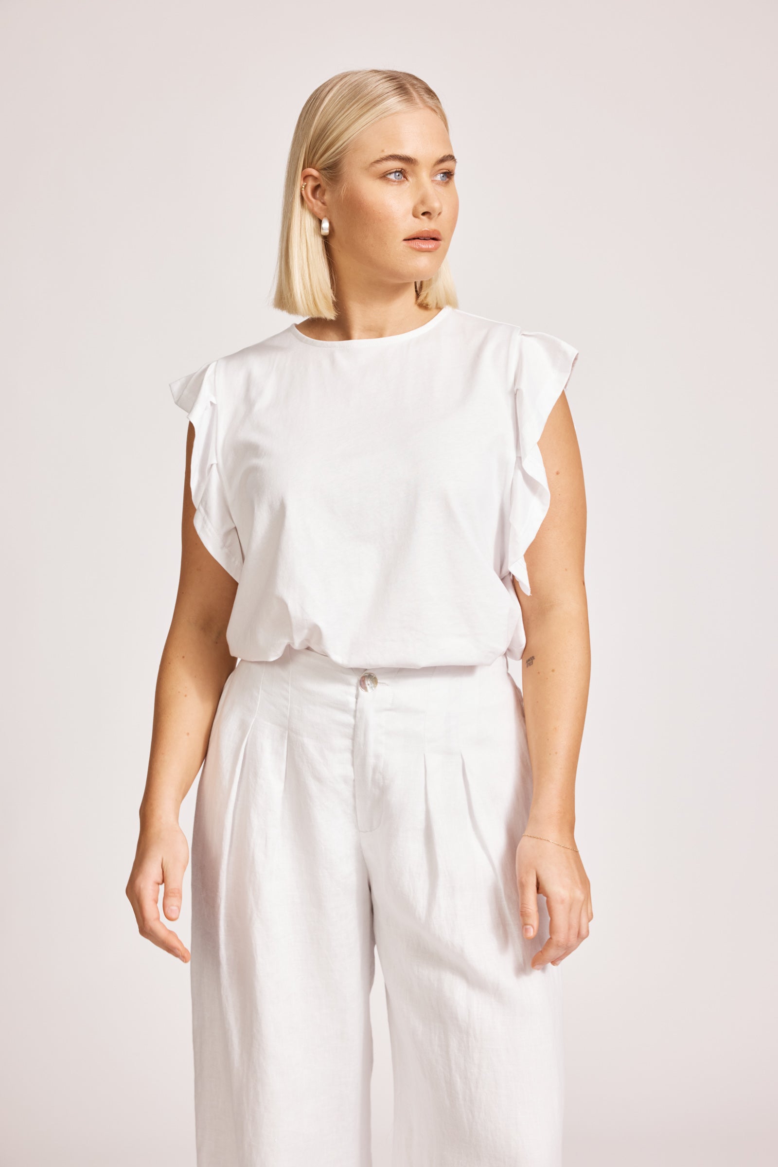 Miramar Palazzo Pant - White