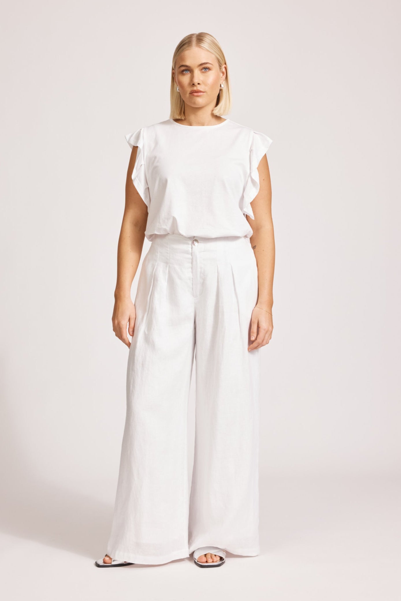 Miramar Palazzo Pant - White