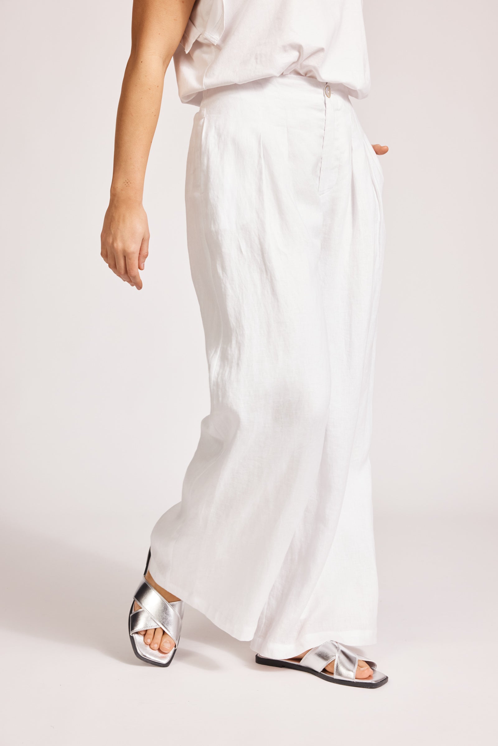 Miramar Palazzo Pant - White