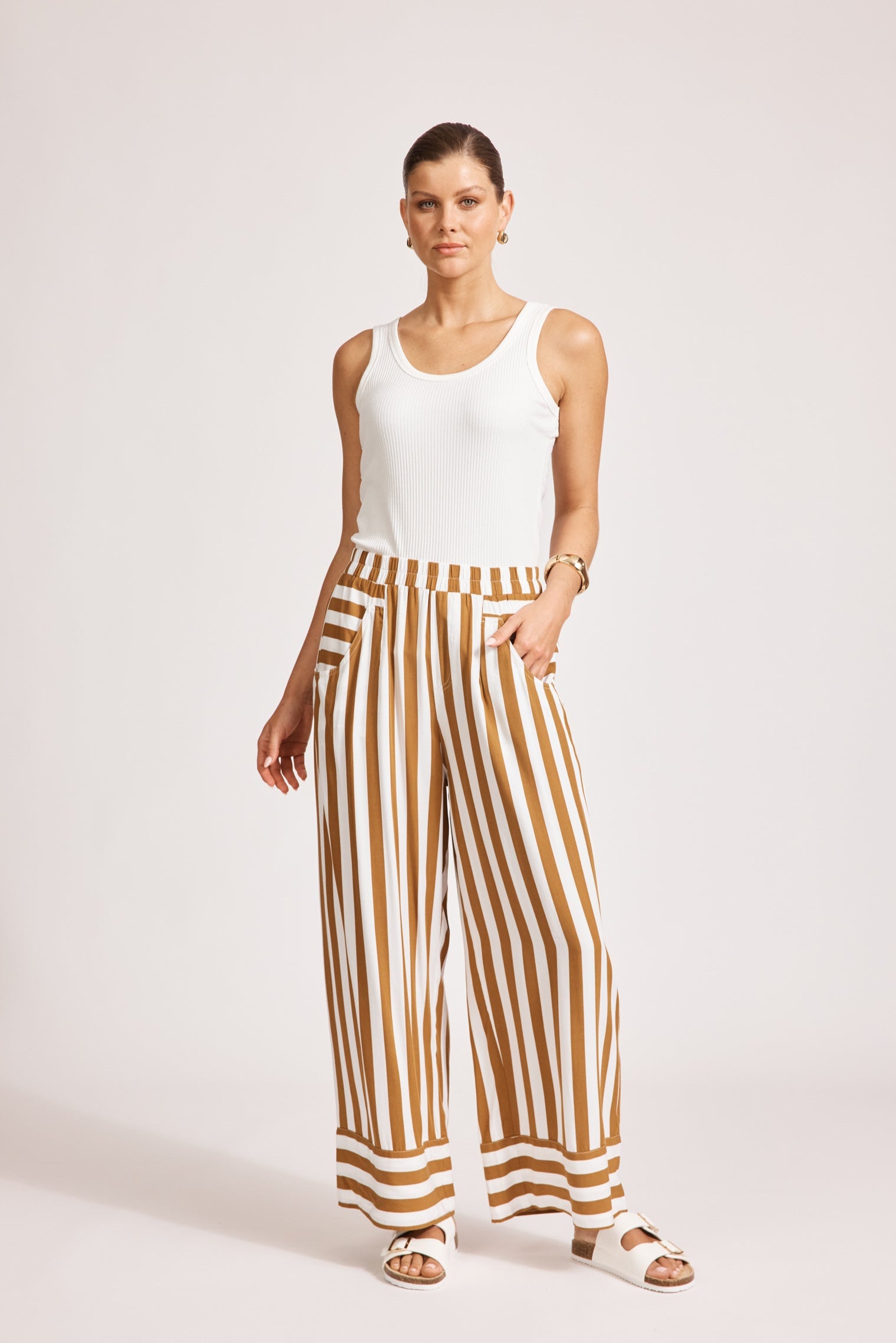 Treville Stripe Pant - Caramel