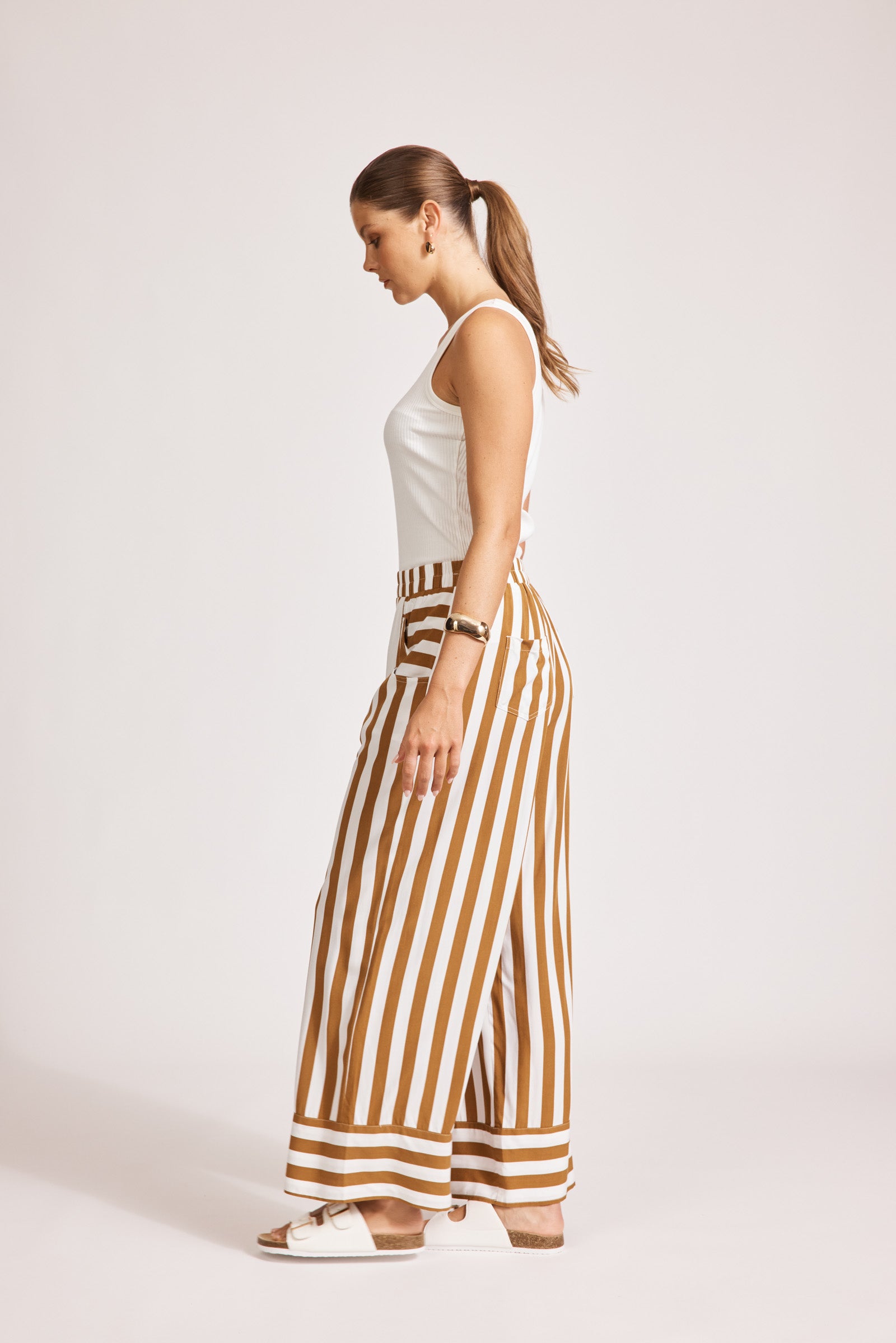 Treville Stripe Pant - Caramel