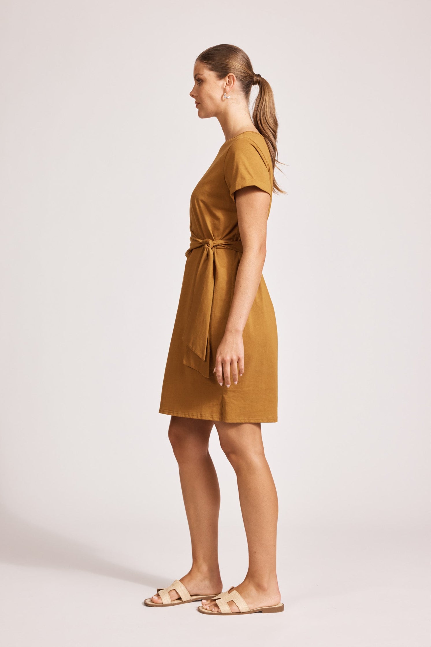 Francia Tie Dress - Caramel