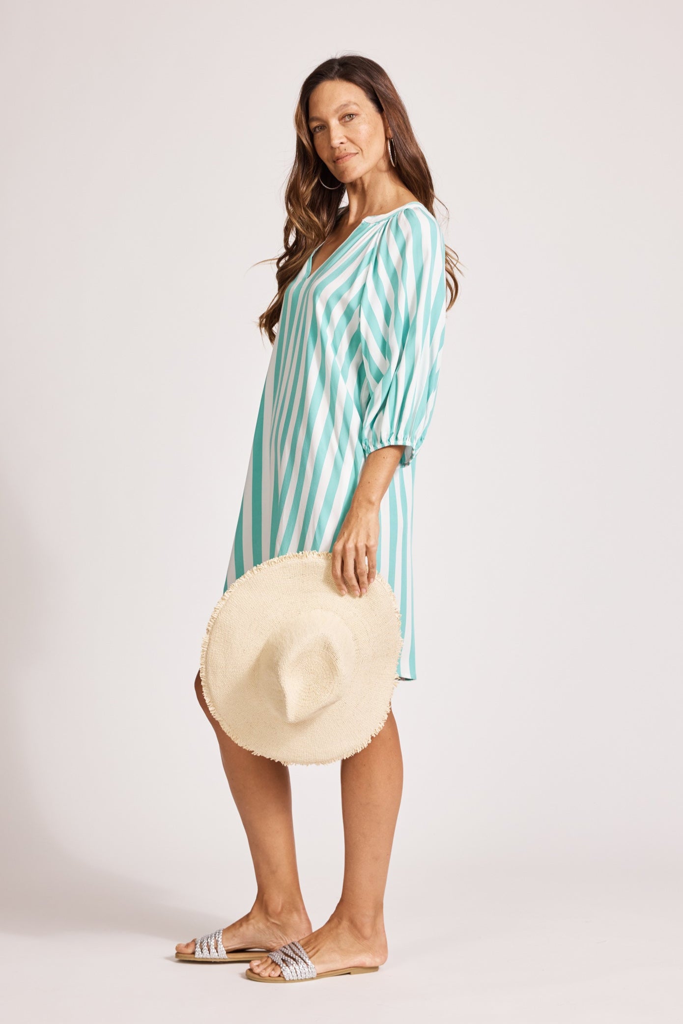 Treville Stripe Dress - Aqua